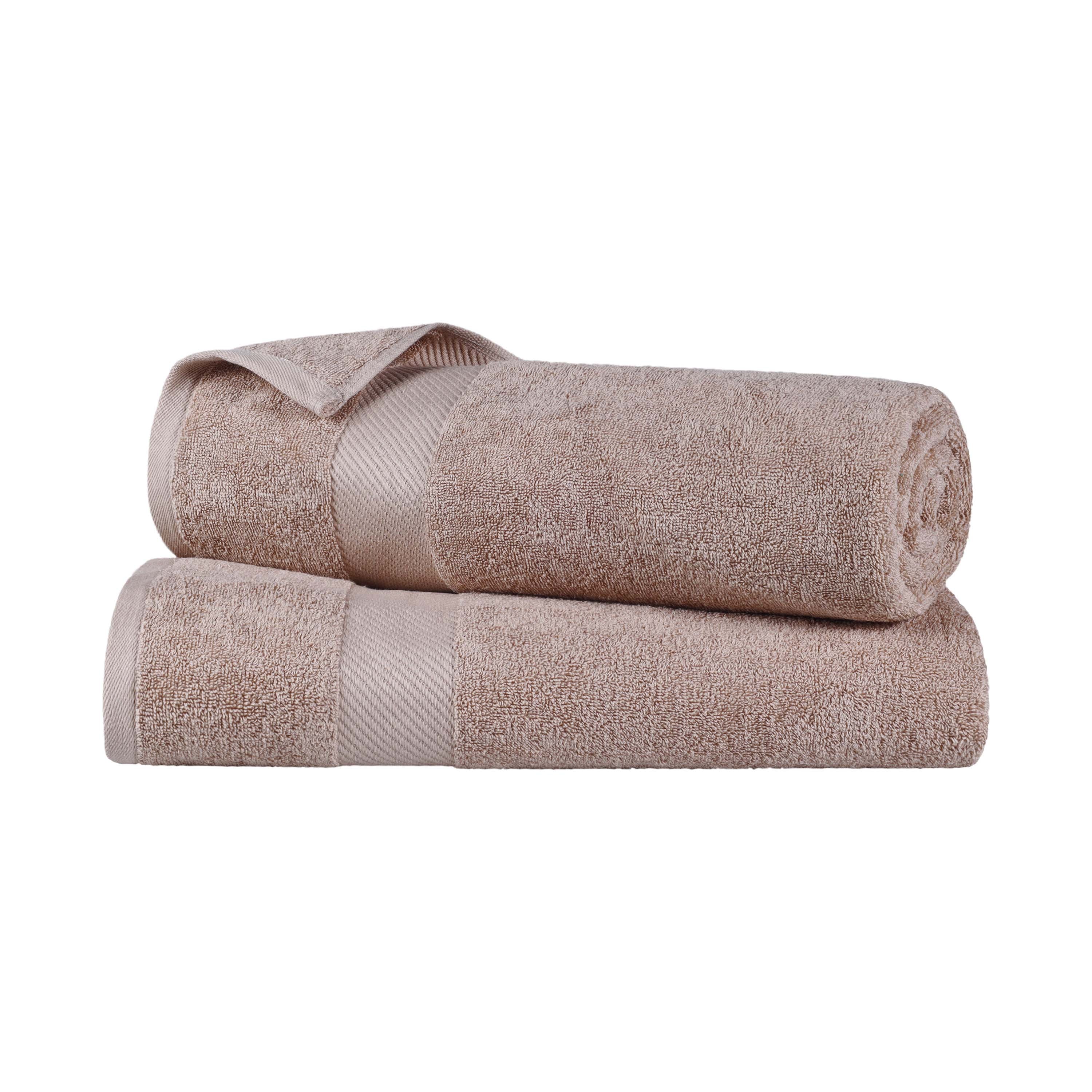Egyptian Cotton Dobby Border Medium Weight 2 Piece Bath Sheet Set - Bath Sheets by Superior Brand