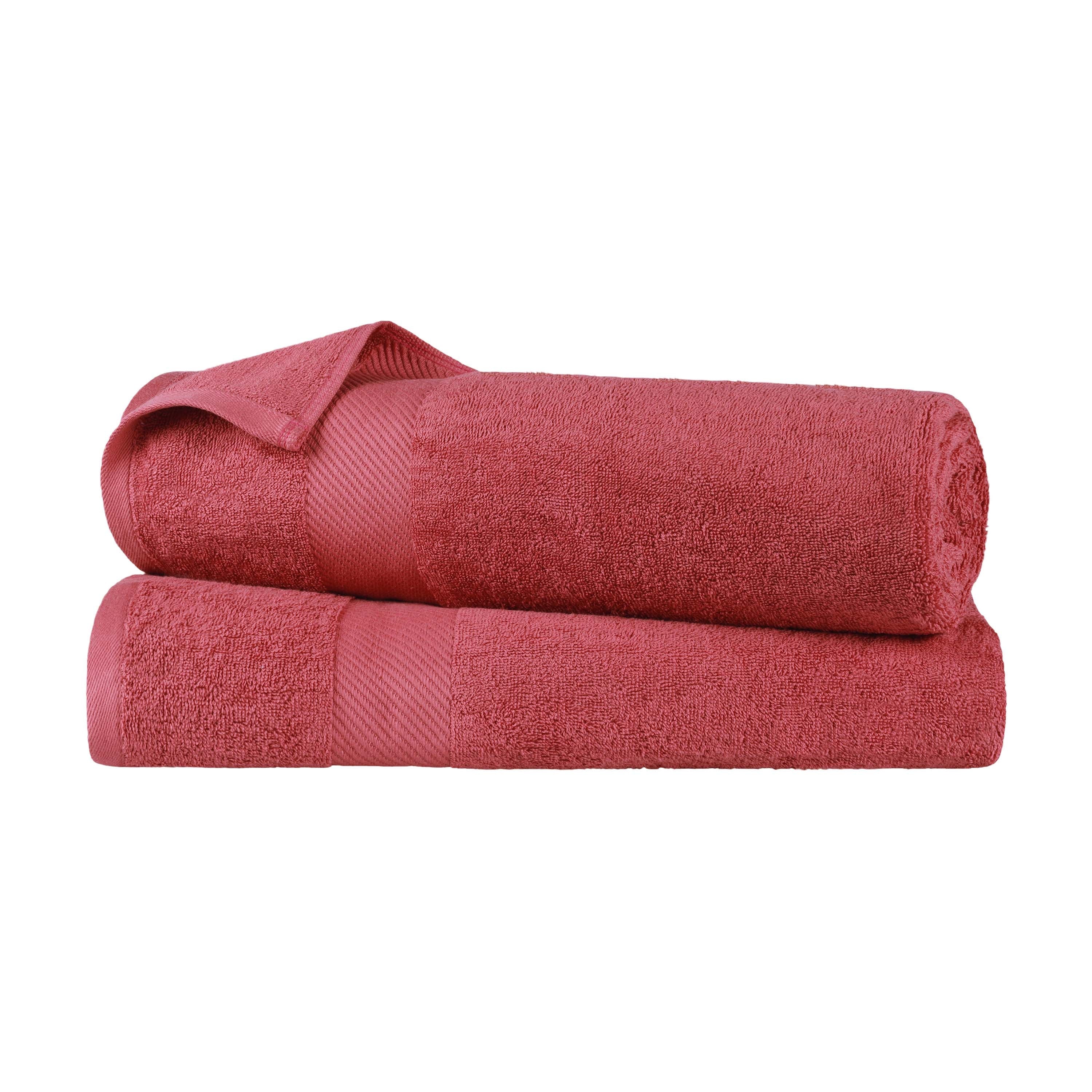 Egyptian Cotton Dobby Border Medium Weight 2 Piece Bath Sheet Set - Bath Sheets by Superior Brand