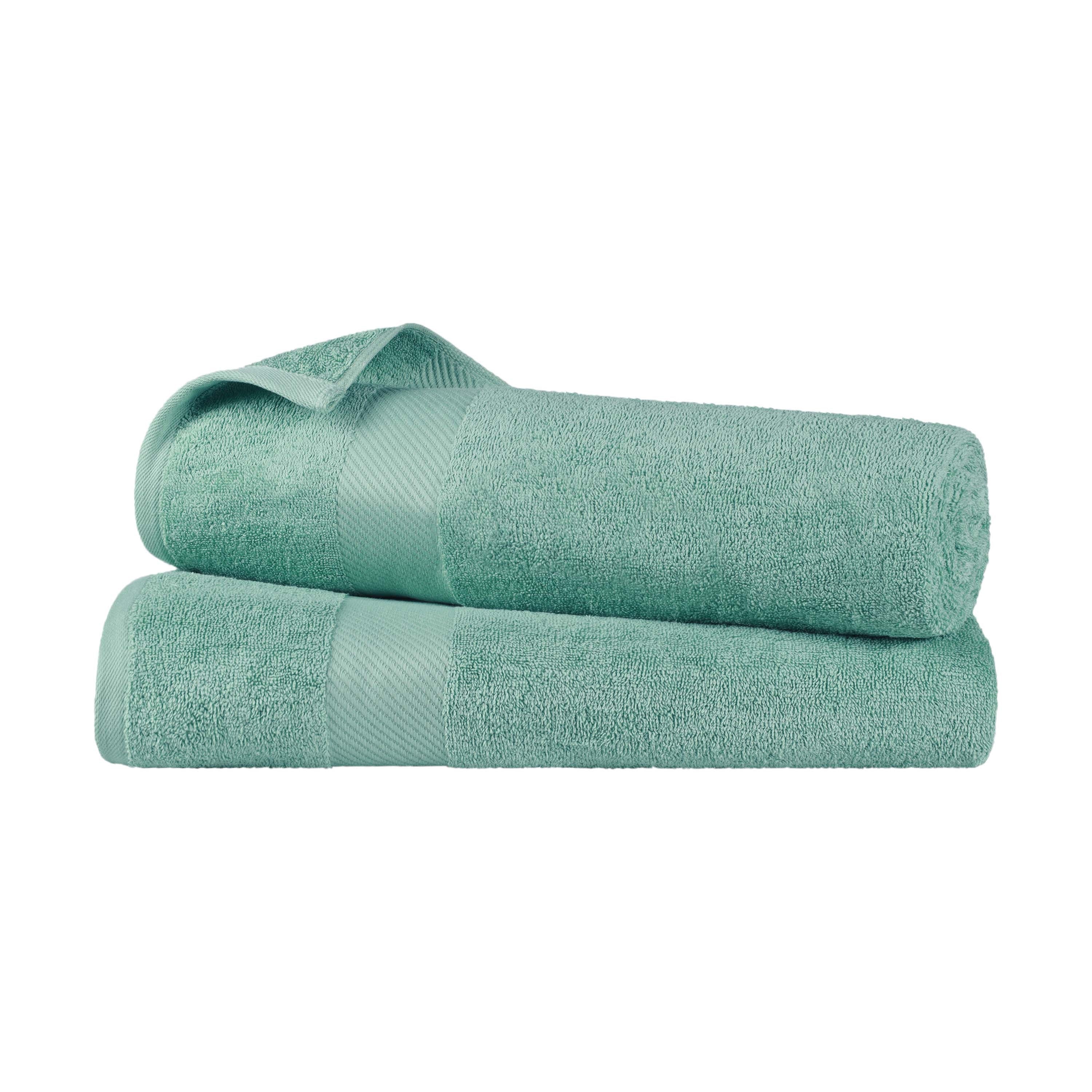 Egyptian Cotton Dobby Border Medium Weight 2 Piece Bath Sheet Set - Bath Sheets by Superior Brand