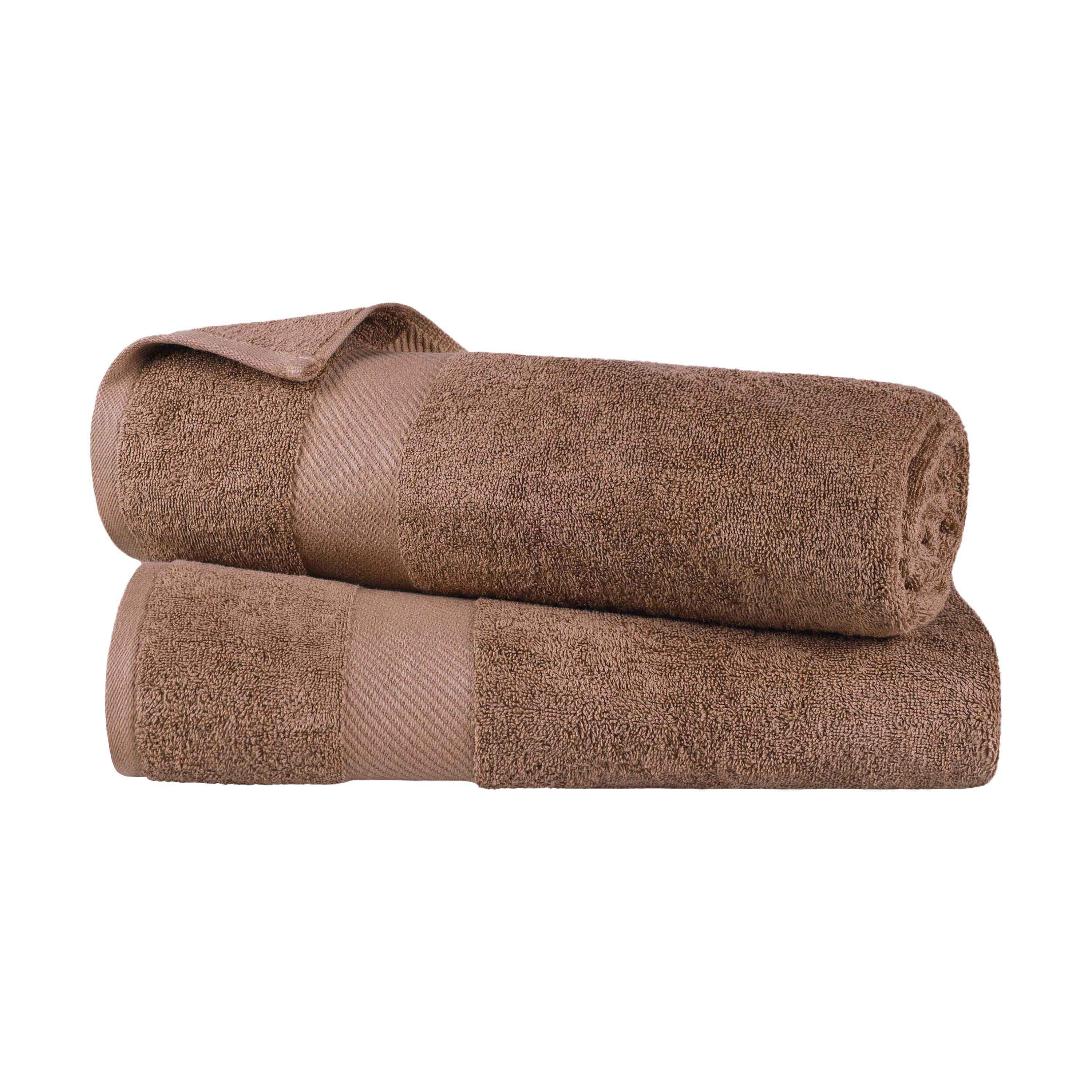 Egyptian Cotton Dobby Border Medium Weight 2 Piece Bath Sheet Set - Bath Sheets by Superior Brand