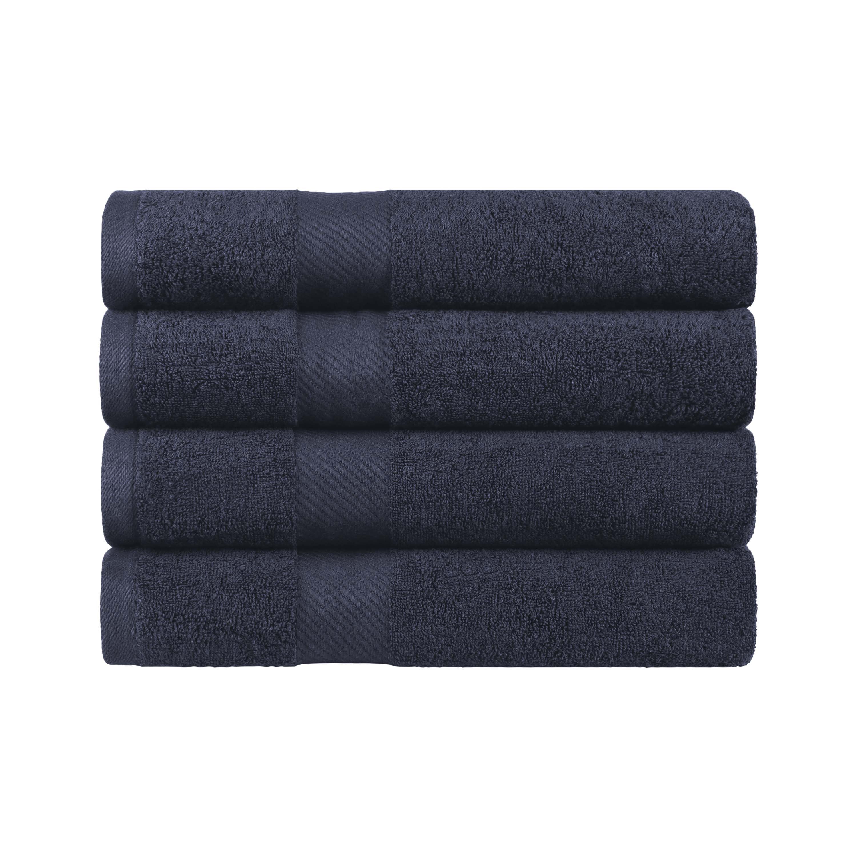 Egyptian Cotton Dobby Border Medium Weight Bath Towel Set of 4 - Egyptian Cotton Bath Towel by Superior Brand