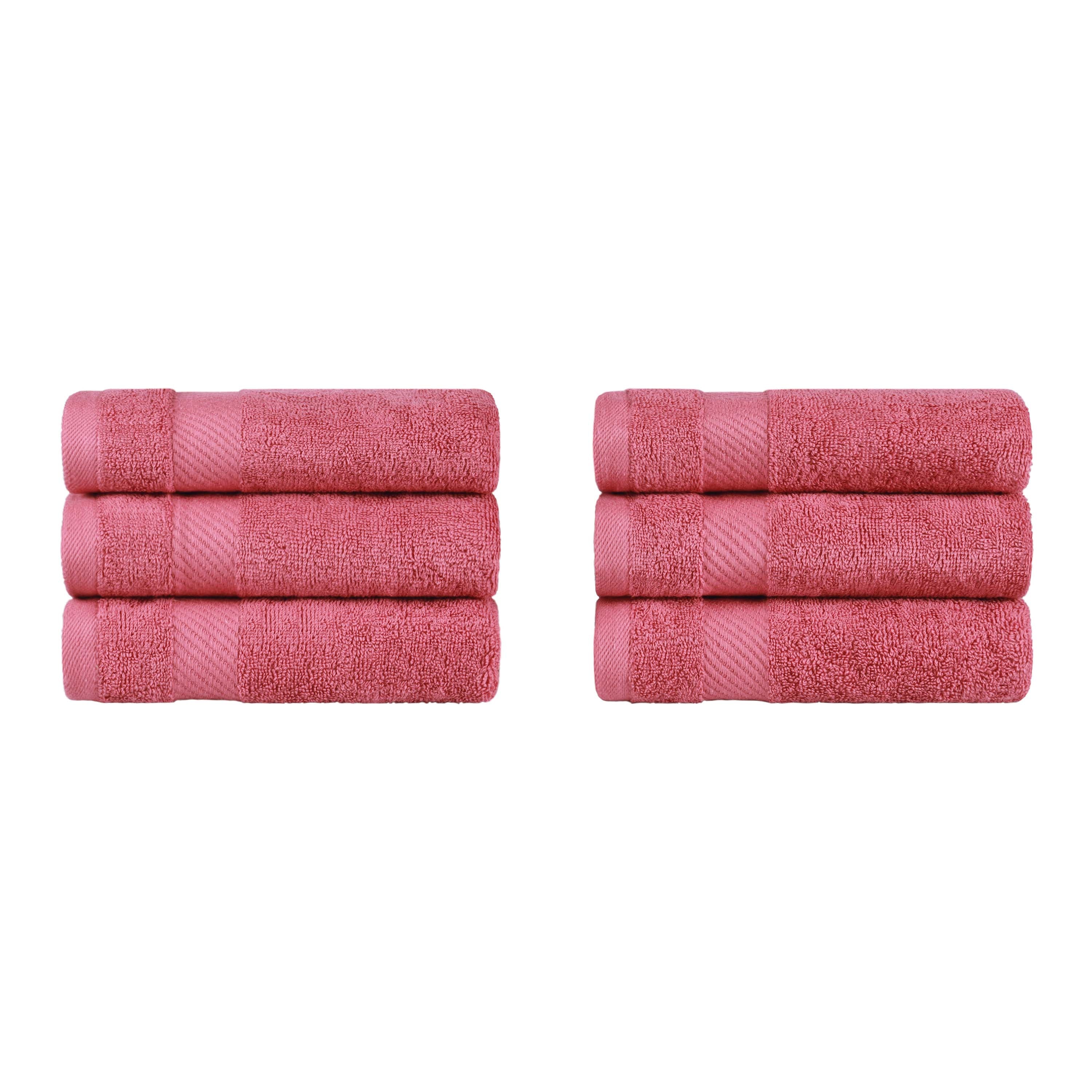Egyptian Cotton Dobby Border Medium Weight 6 Piece Hand Towel Set - Egyptian Cotton Hand Towel by Superior Brand