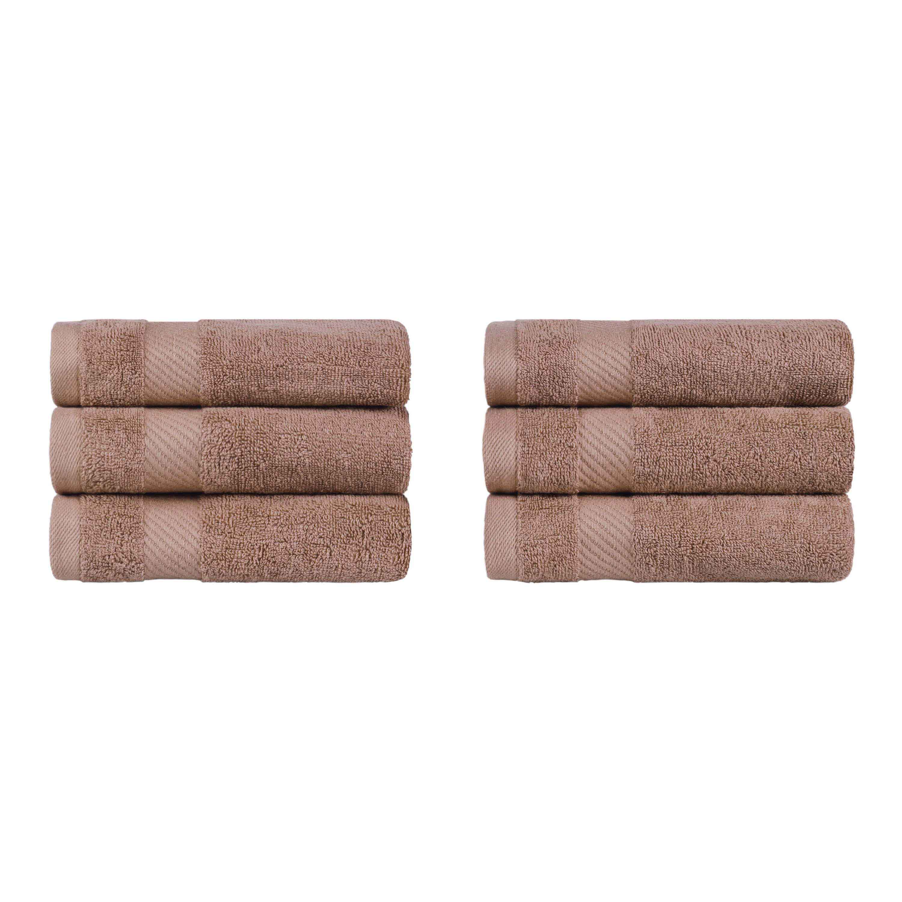 Egyptian Cotton Dobby Border Medium Weight 6 Piece Hand Towel Set - Egyptian Cotton Hand Towel by Superior Brand