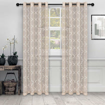 Embroidered Quatrefoil Semi Sheer 2 Piece Curtain Panel Set - Semi Sheer Curtains by Superior Brand
