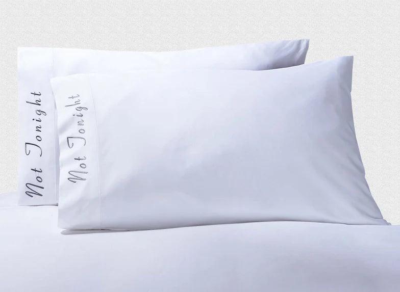 Embroidered Quotes 500 Thread Count Cotton 2 Piece Pillowcase Set - by Superior