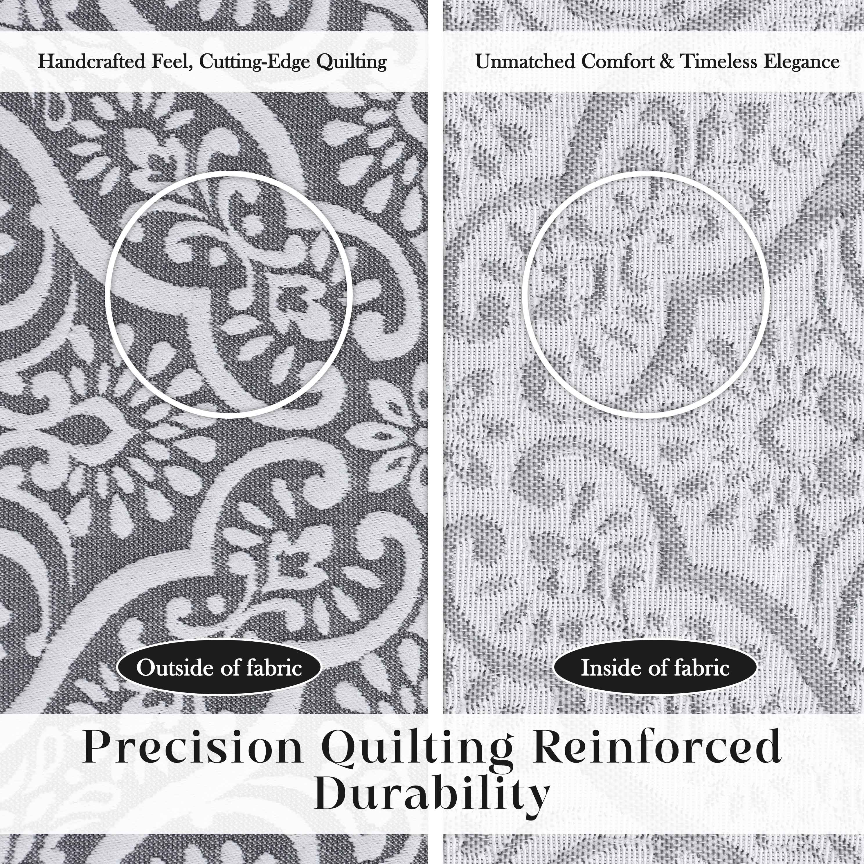 Enzy Medium Weight Floral Matelasse 3 Piece Bedspread Pillow Sham Set - Bedspread by Superior