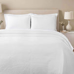 Enzy Medium Weight Floral Matelasse 3 Piece Bedspread Pillow Sham Set - Bedspread by Superior
