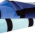 Faded Stripe Cotton Oversized Cotton 4 Piece Beach Towel Set - Beach Towel by Superior