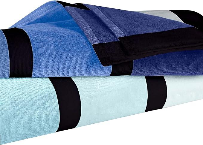 Faded Stripe Cotton Oversized Cotton 4 Piece Beach Towel Set - Beach Towel by Superior