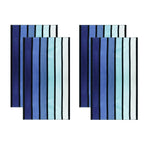 Faded Stripe Cotton Oversized Cotton 4 Piece Beach Towel Set - Beach Towel by Superior