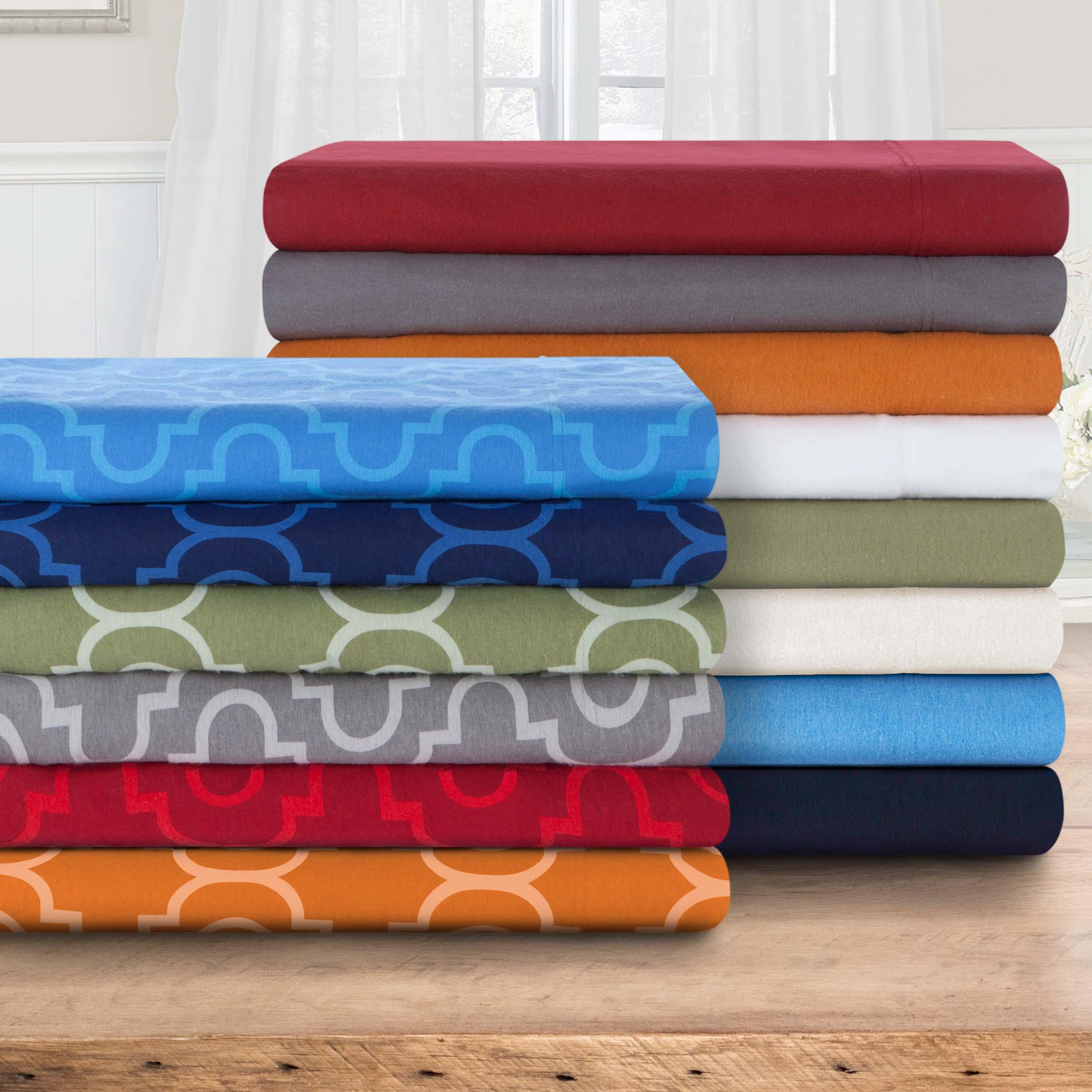Flannel Cotton Trellis Geometric Deep Pocket Bed Sheet Set - Sheet Set by Superior