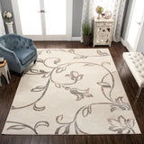Floral Vines Scrolling Indoor Large Area Rugs or Runner Rug - Rugs by Superior