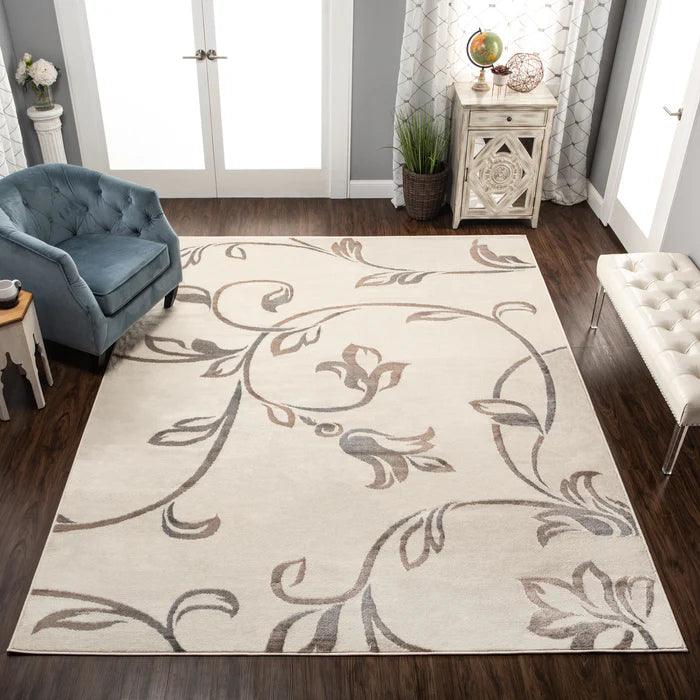 Floral Vines Scrolling Indoor Large Area Rugs or Runner Rug - Rugs by Superior