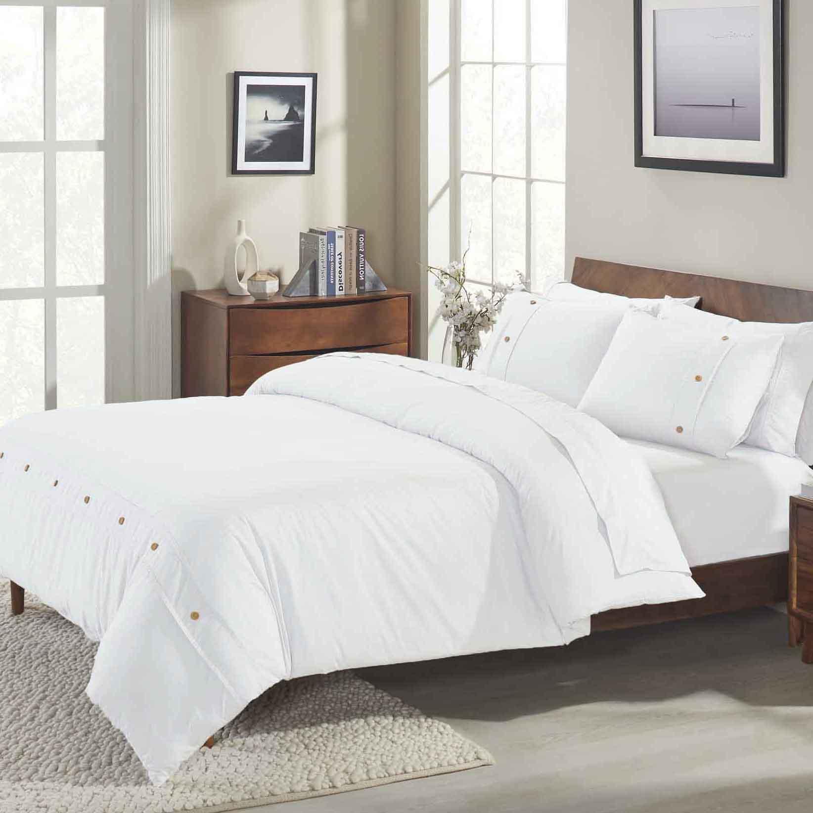 Gina Organic Cotton 300 Thread Count Percale 3 Piece Duvet Cover Set - Duvet Cover Set by Superior