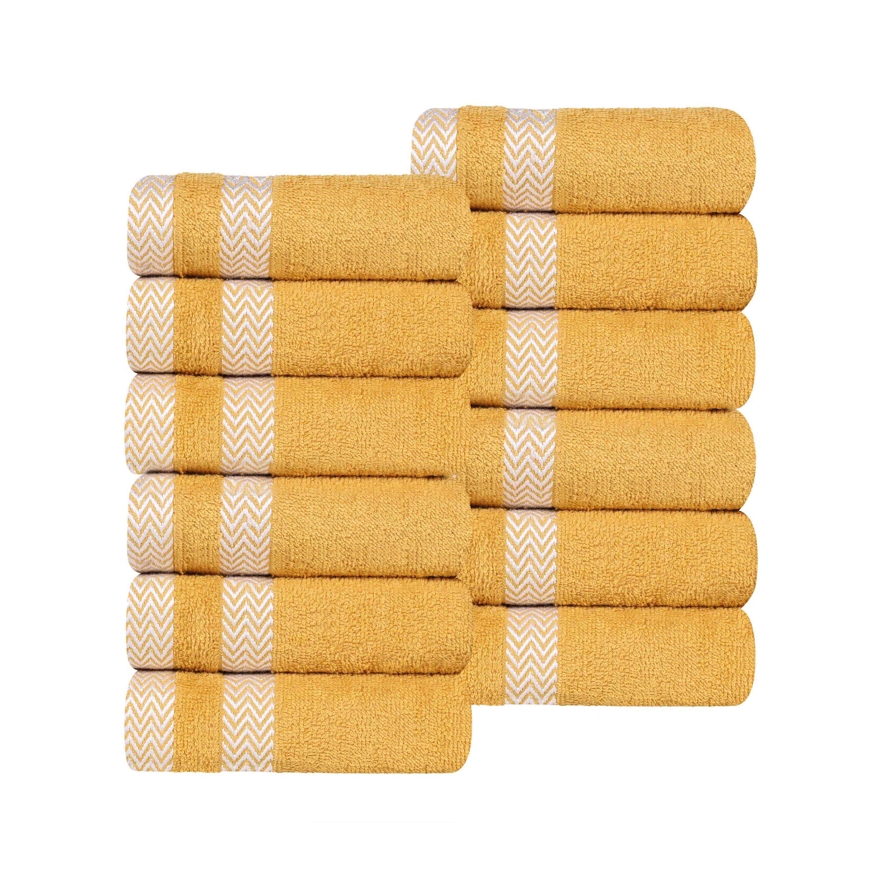 Hays Cotton Medium Weight Soft Face Towel Washcloth Set of 12 - Face Towel by Superior Brand