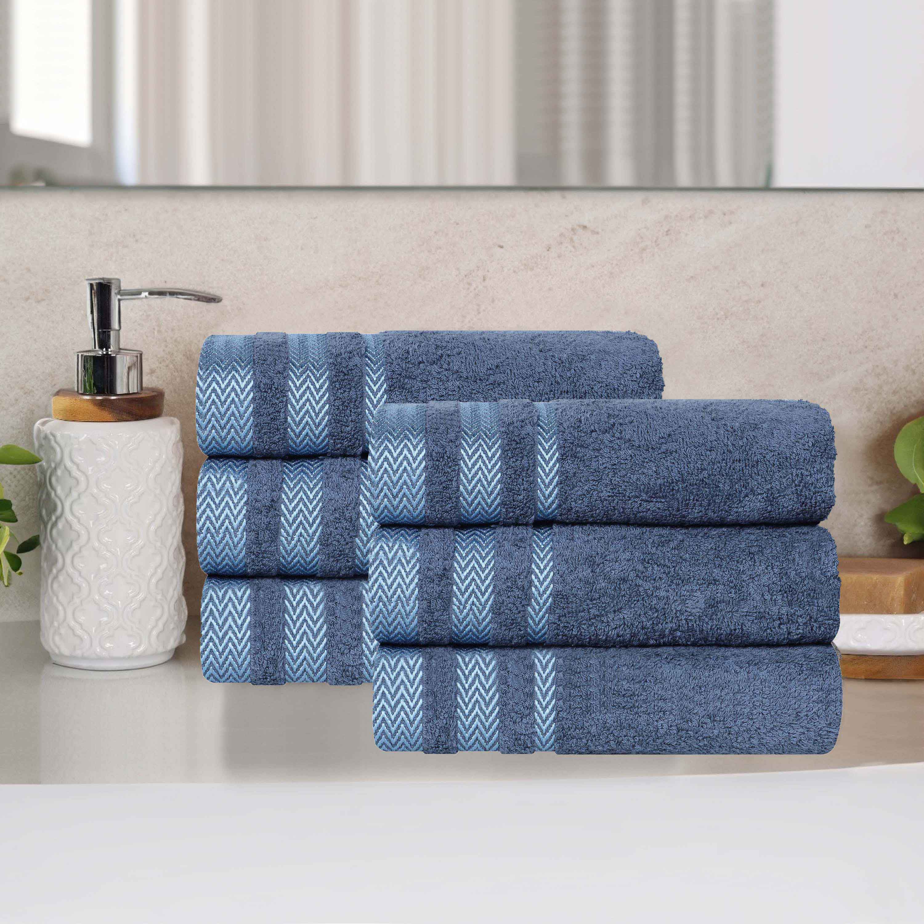 Hays Cotton Medium Weight Soft Hand Towel Set of 6 - Towel Set by Superior Brand