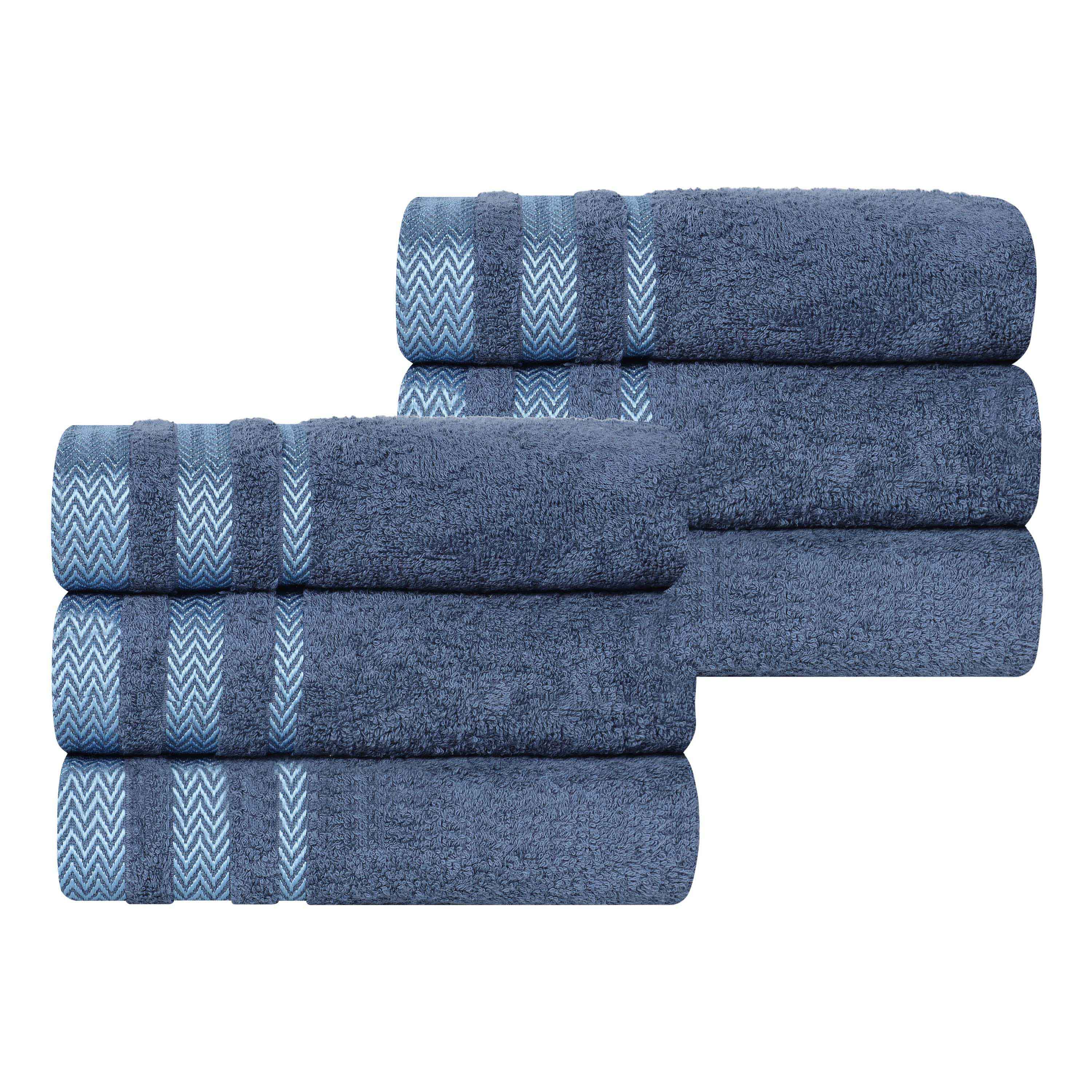 Hays Cotton Medium Weight Soft Hand Towel Set of 6 - Towel Set by Superior Brand