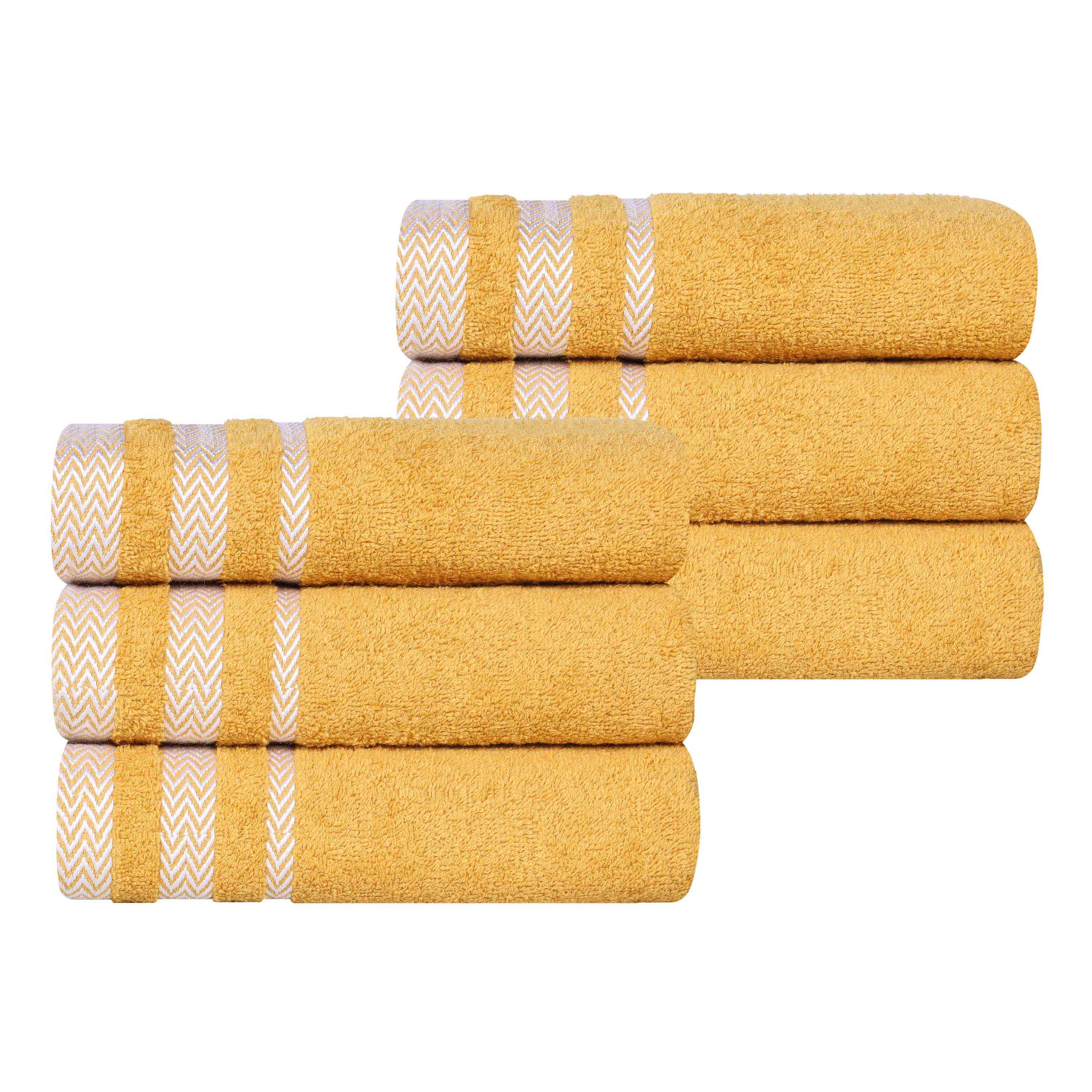 Hays Cotton Medium Weight Soft Hand Towel Set of 6 - Towel Set by Superior Brand