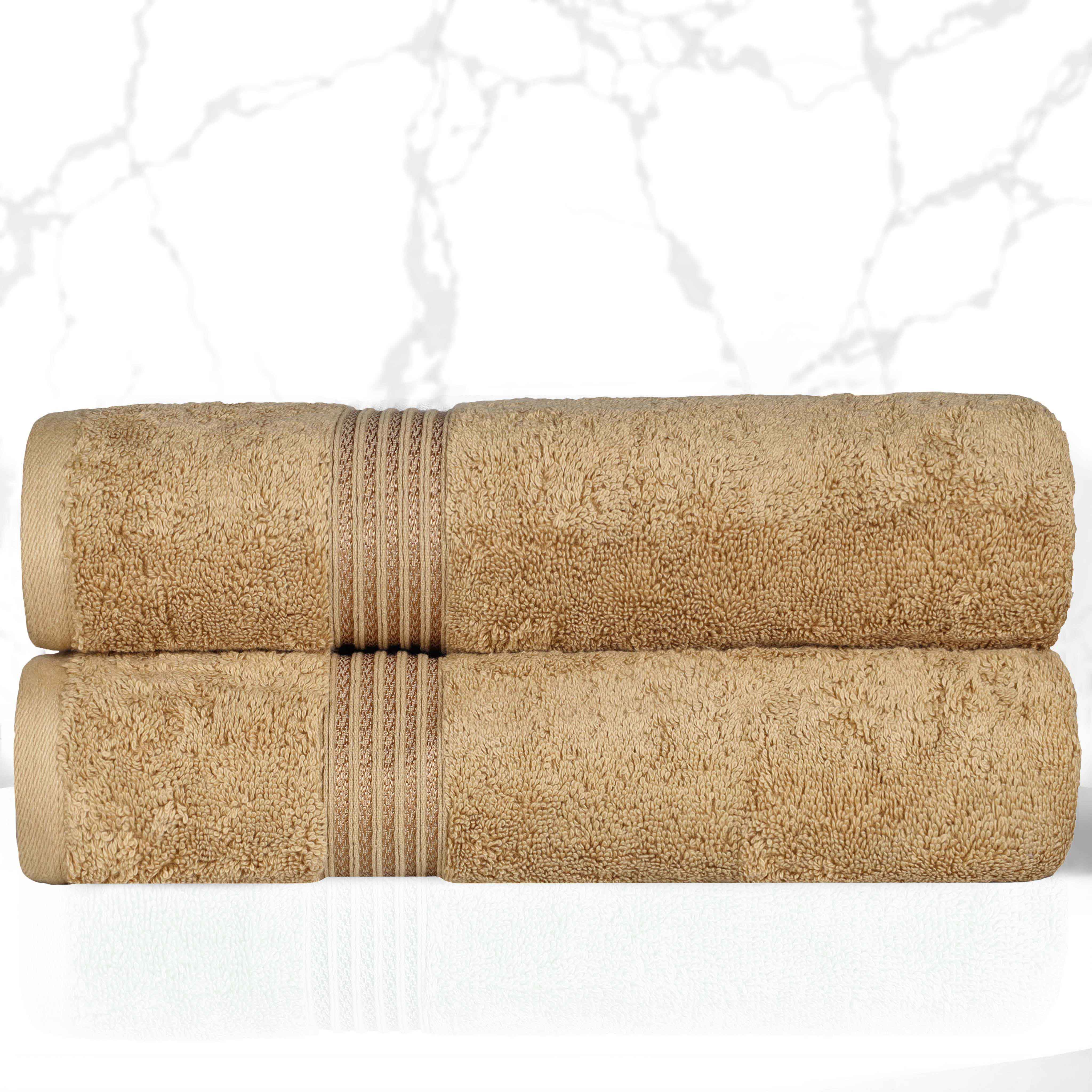 Heritage Egyptian Cotton Plush Thick Absorbent Bath Towel Set of 2 - Egyptian Cotton Bath Towel by Superior