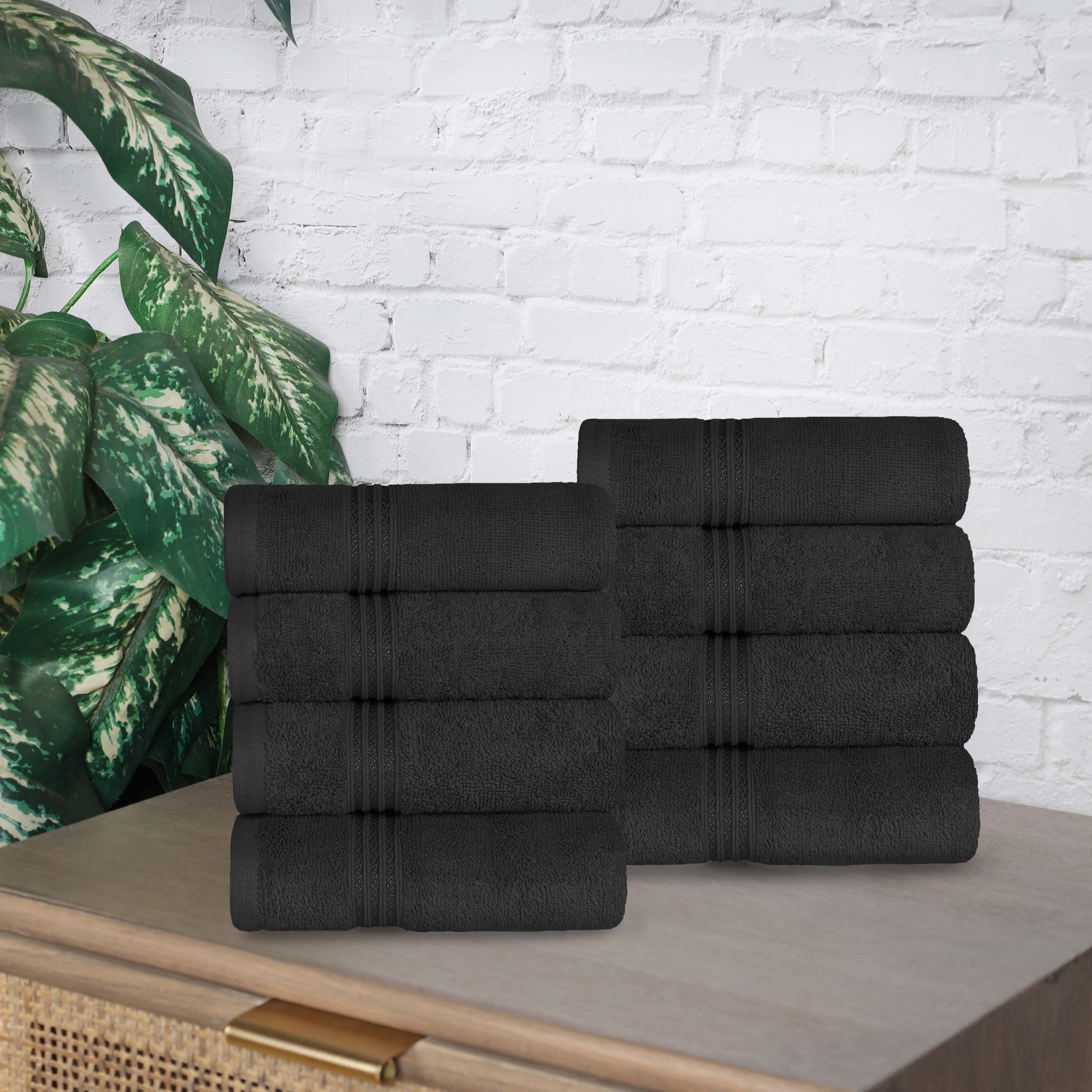 Heritage Egyptian Cotton Plush Thick Absorbent Hand Towel Set of 8 - Egyptian Cotton Hand Towel by Superior