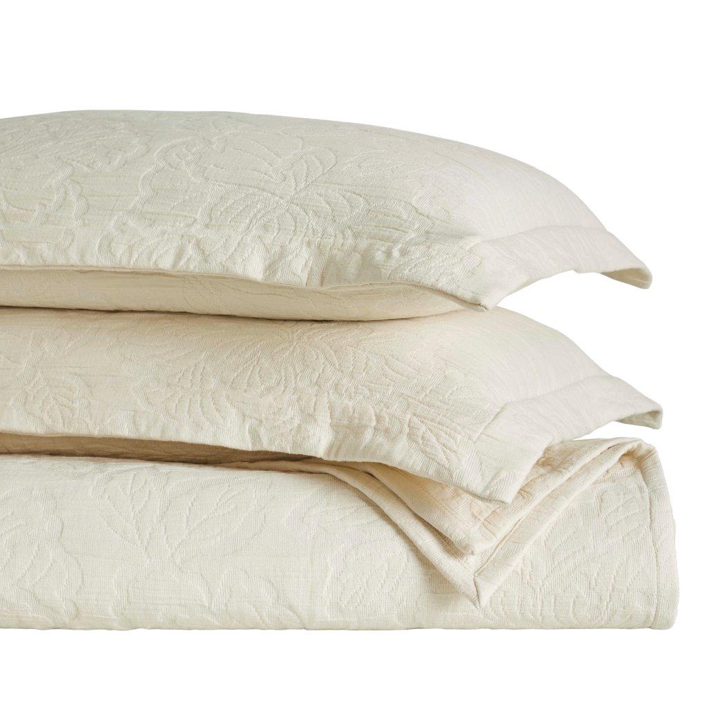 Hibiscus Cotton Medium Weight Matelasse Woven Floral Bedspread Set - Bedspread by Superior