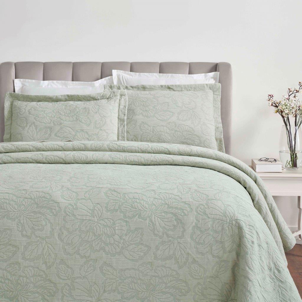 Hibiscus Cotton Medium Weight Matelasse Woven Floral Bedspread Set - Bedspread by Superior Brand