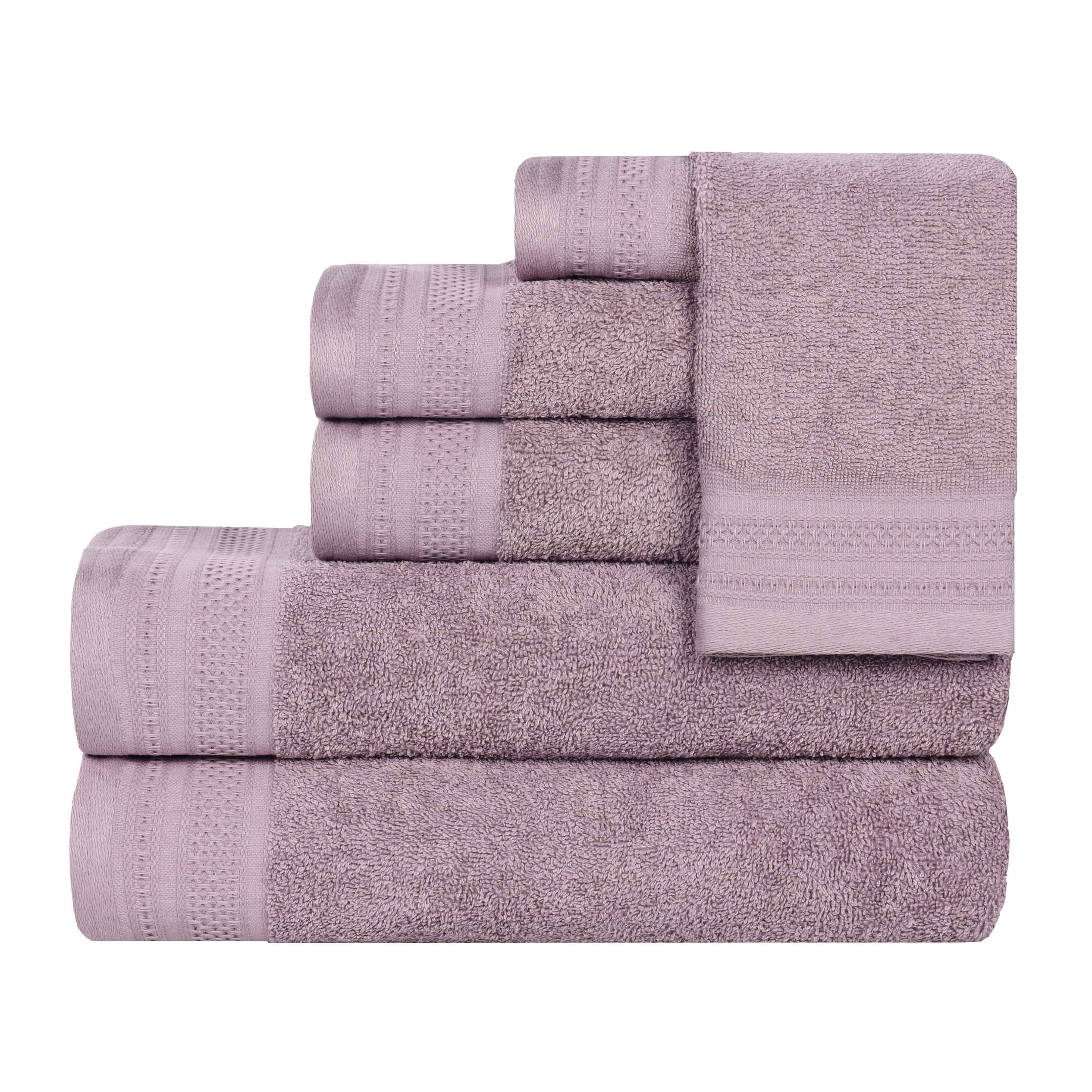 Honeycomb Textured Waffle Border Cotton 6 Piece Towel Set - Towel Set by Superior Brand
