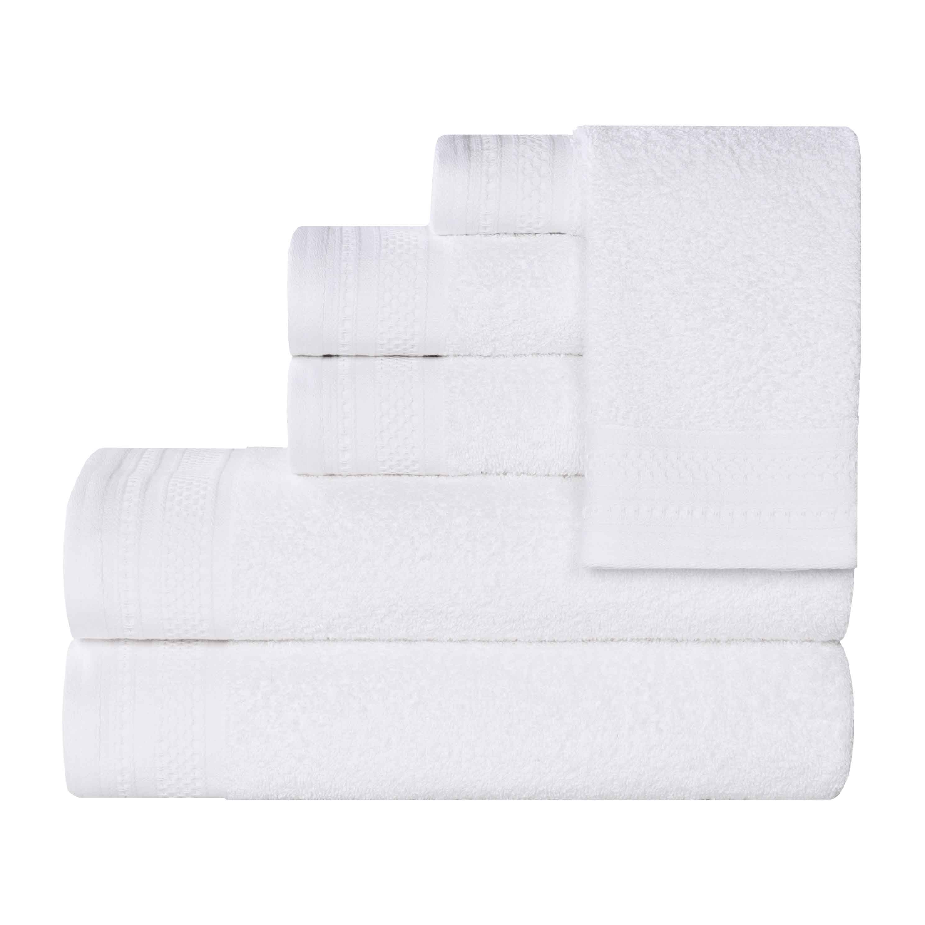 Honeycomb Textured Waffle Border Cotton 6 Piece Towel Set - Towel Set by Superior Brand