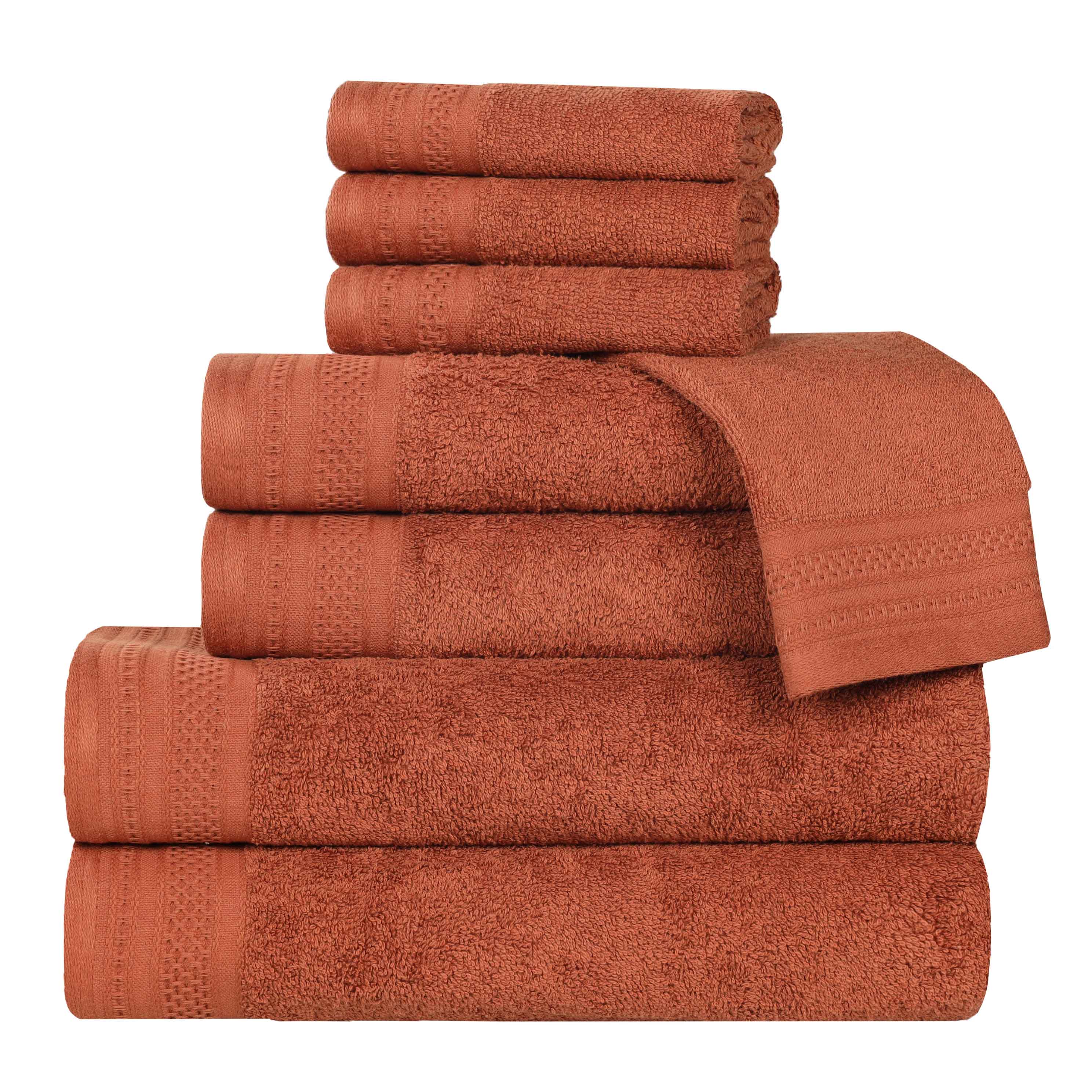 Honeycomb Textured Waffle Border Cotton 8 Piece Towel Set - Towel Set by Superior Brand