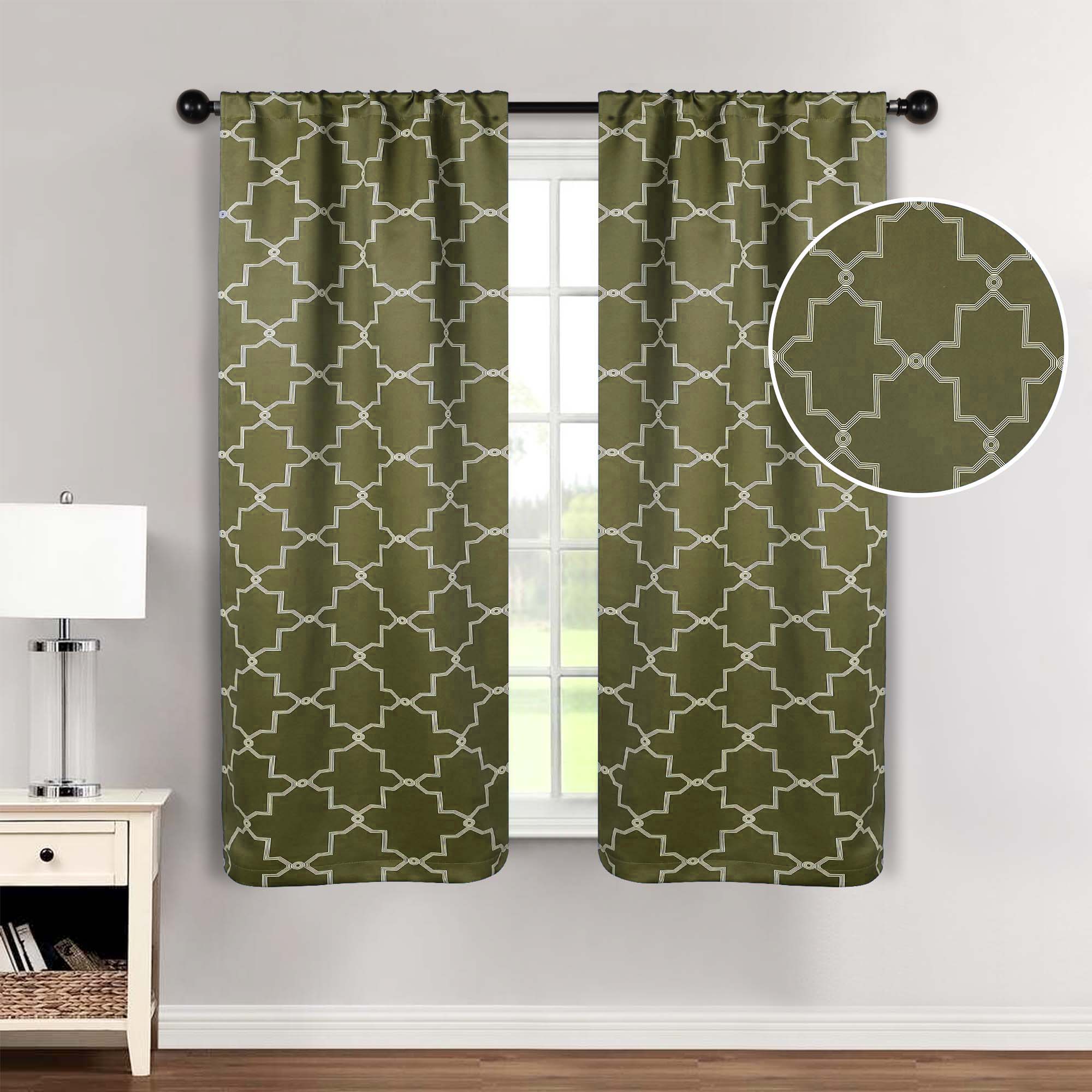 Imperial Trellis Washable Room Darkening Blackout Curtains, Set of 2 - Blackout Curtains by Superior Brand