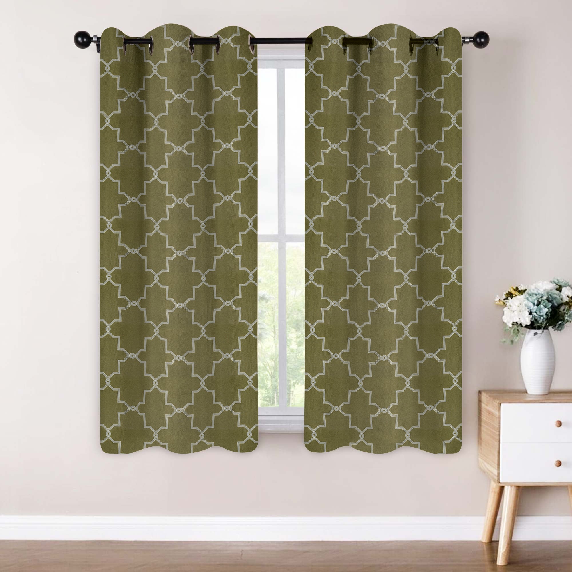 Imperial Trellis Washable Room Darkening Blackout Curtains, Set of 2 - Blackout Curtains by Superior
