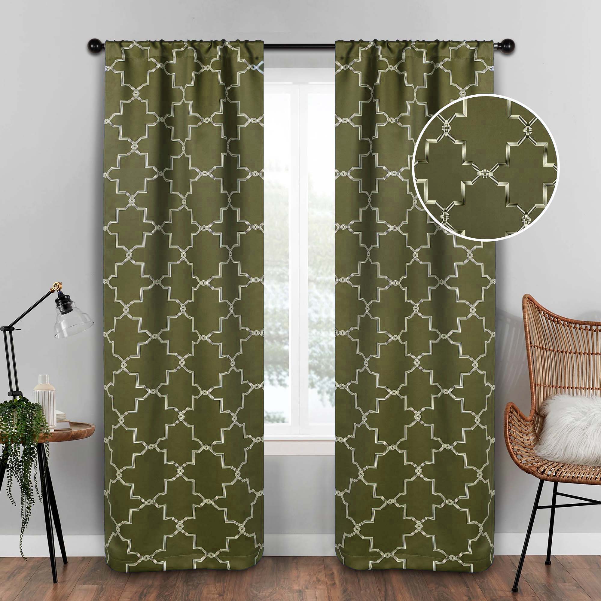 Imperial Trellis Washable Room Darkening Blackout Curtains, Set of 2 - Blackout Curtains by Superior Brand