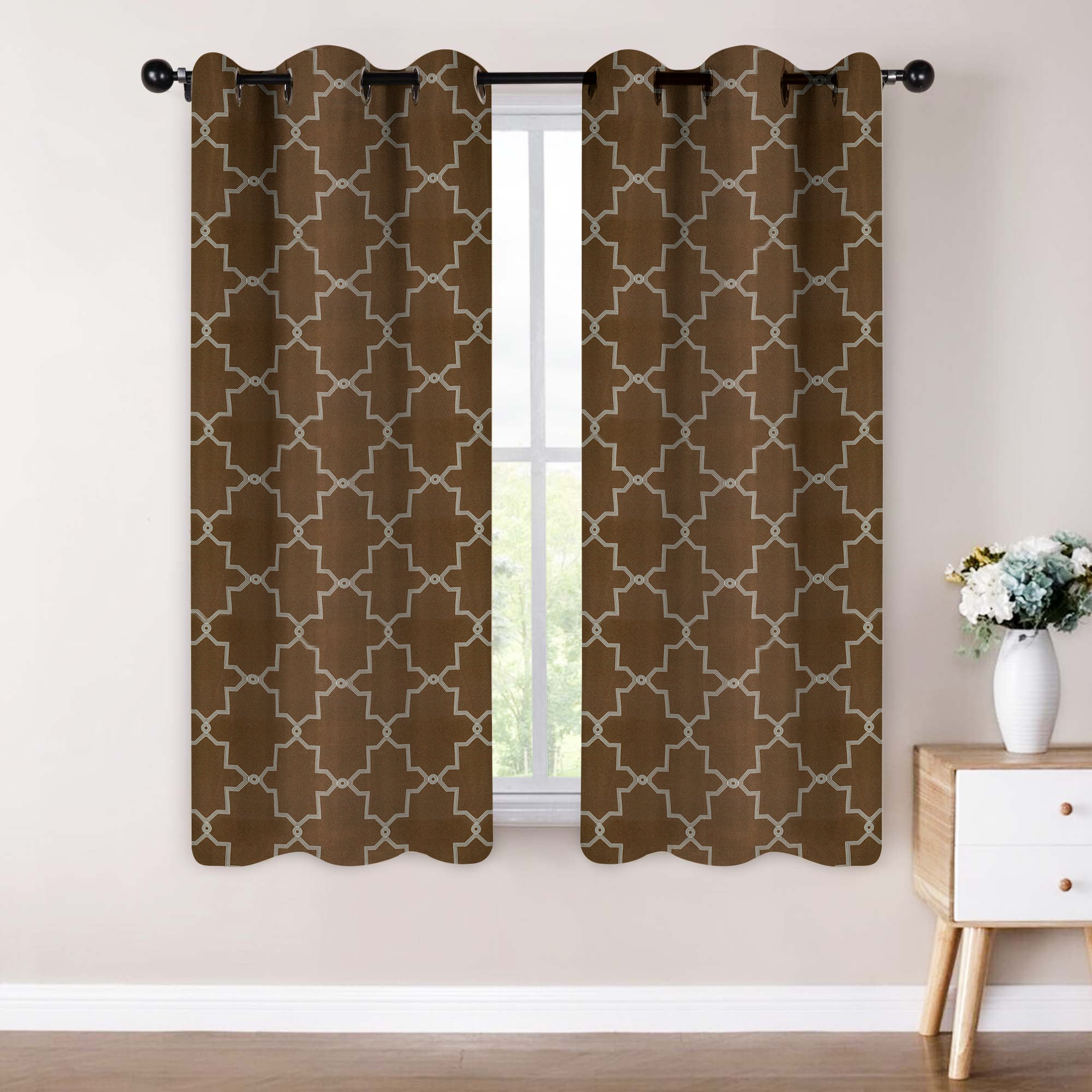 Imperial Trellis Washable Room Darkening Blackout Curtains, Set of 2 - Blackout Curtains by Superior