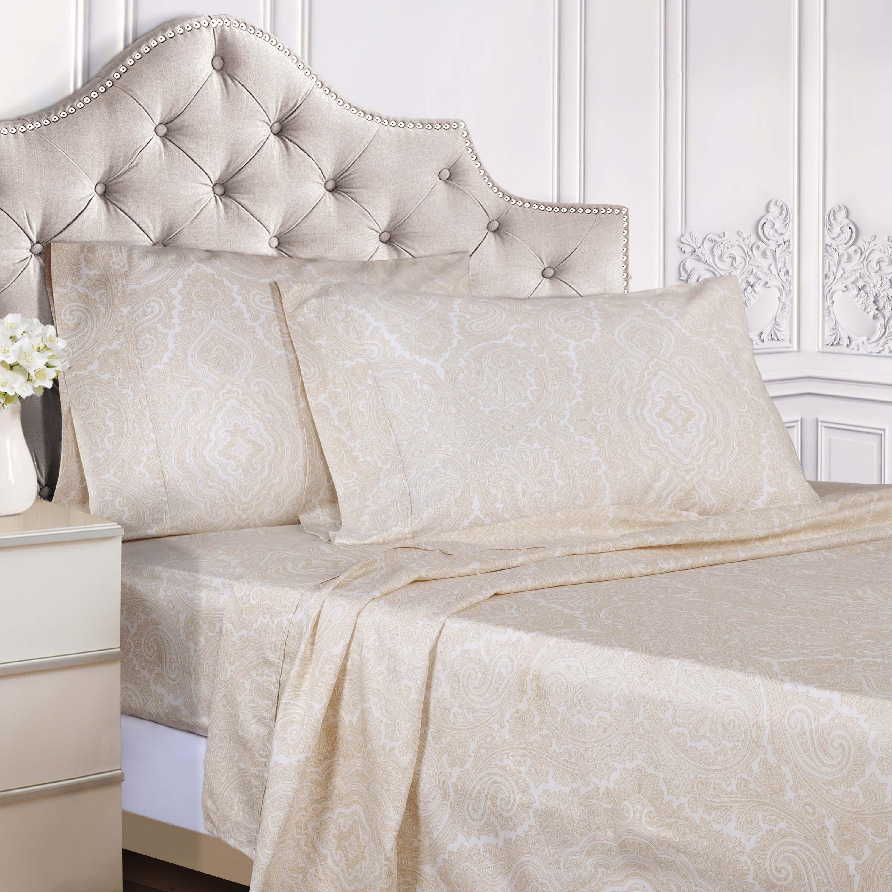 600 Thread Count Cotton Blend Sheet Set Italian Paisley Deep Pocket - Sheet Set by Superior Brand