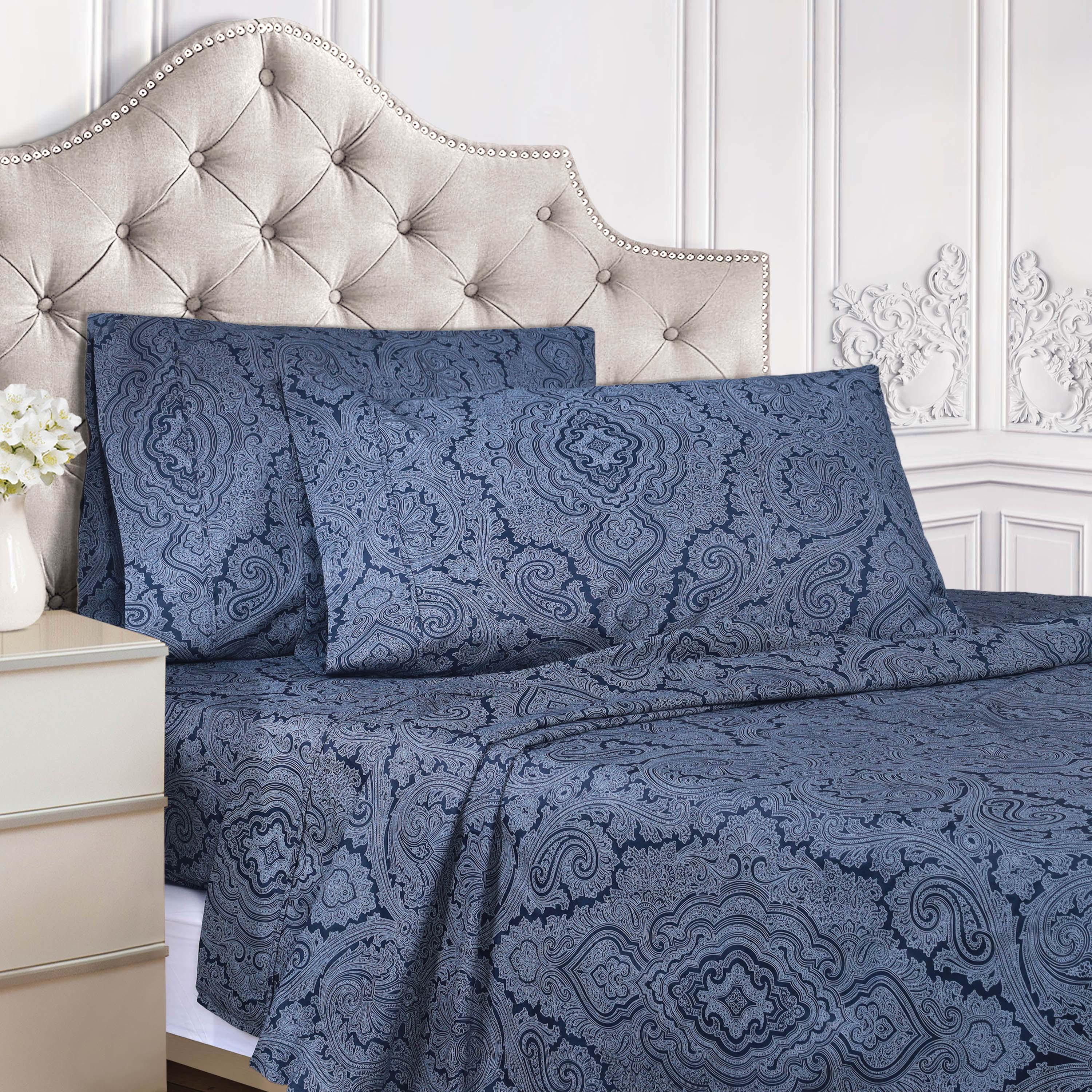 600 Thread Count Cotton Blend Sheet Set Italian Paisley Deep Pocket - Sheet Set by Superior Brand