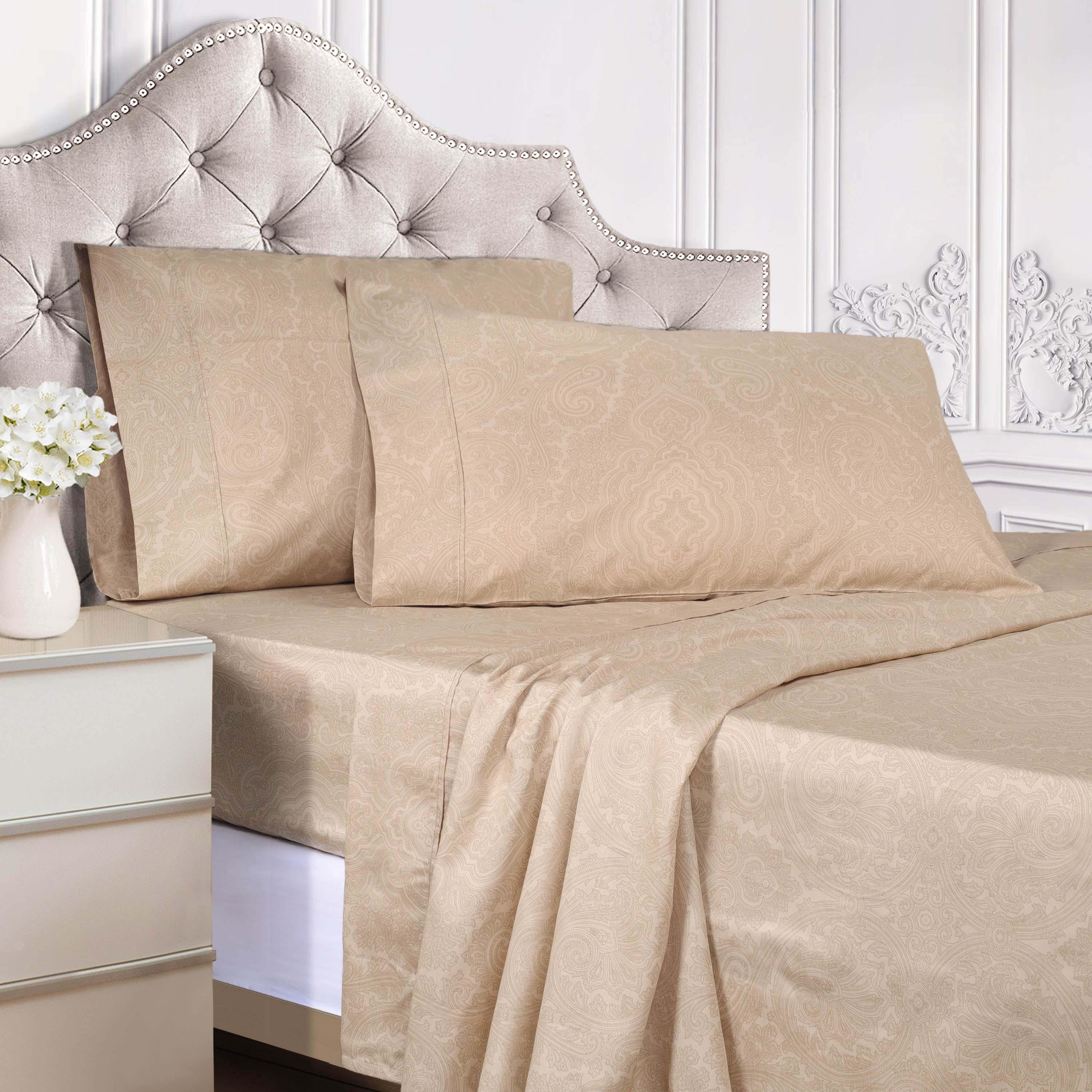 600 Thread Count Cotton Blend Sheet Set Italian Paisley Deep Pocket - Sheet Set by Superior Brand