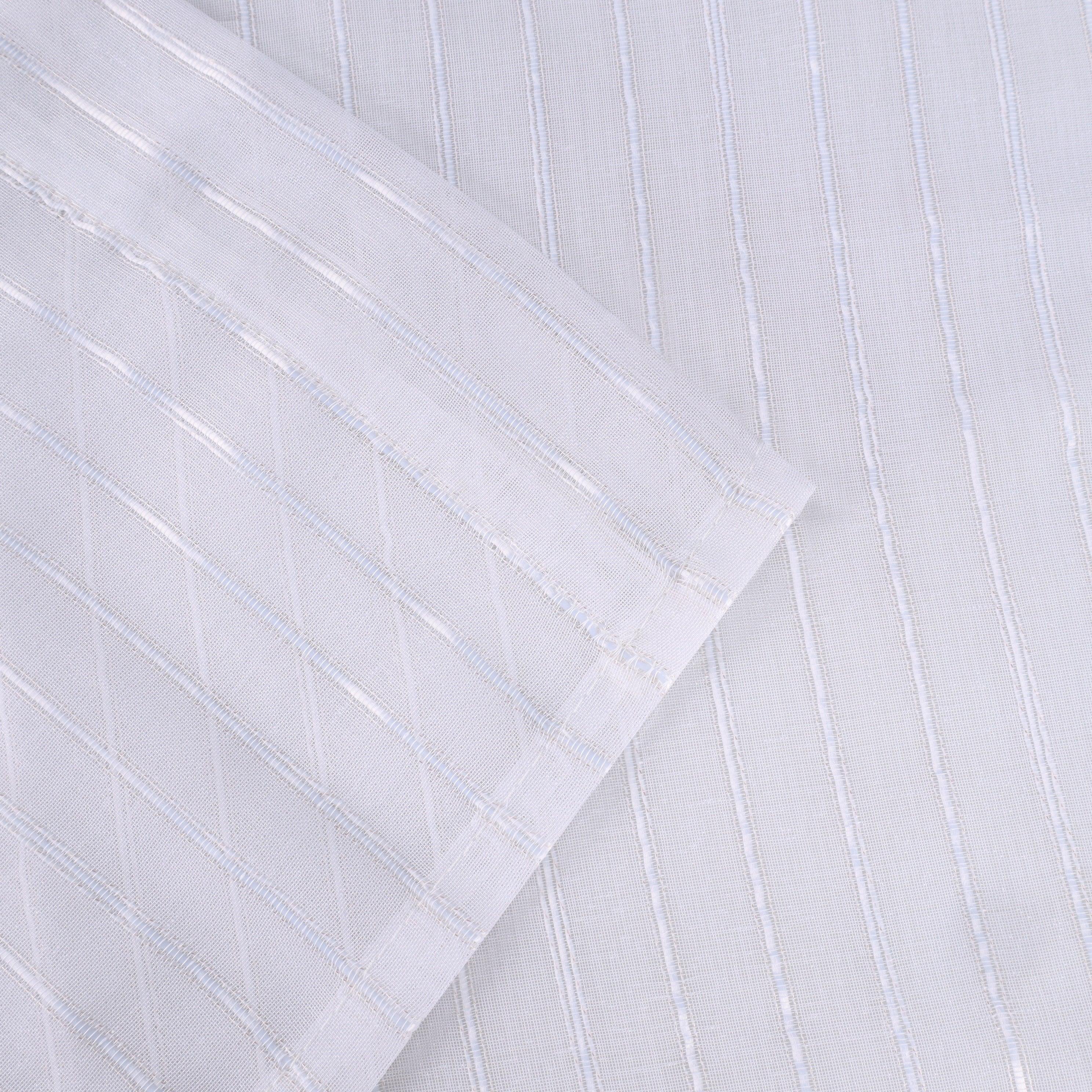 Jackson Striped Sheer Window Curtain Panels, Set of 2 - Sheer Curtains by Superior