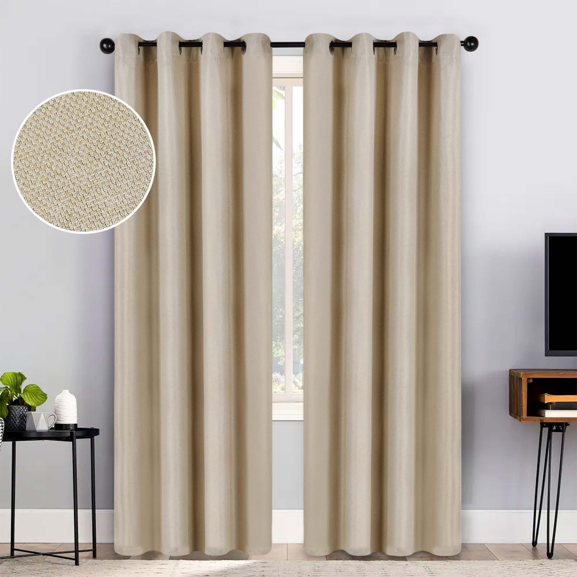 Jaxon Textured Blackout Curtain Set of 2 Panels - Blackout Curtains by Superior Brand