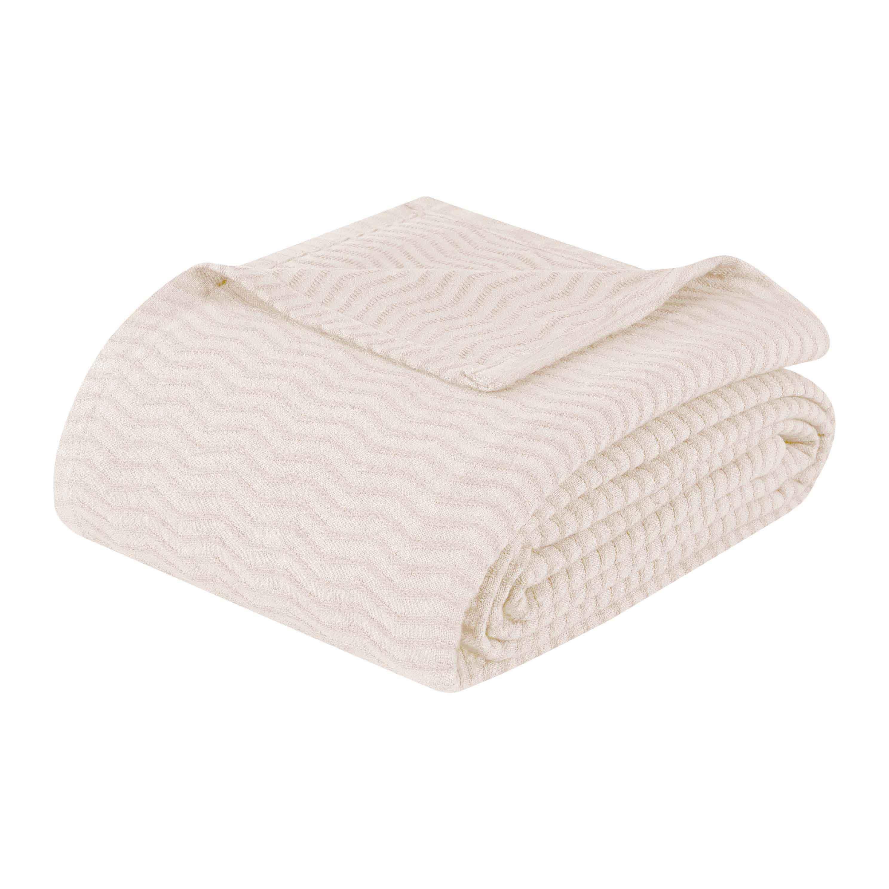 Jena Cotton Textured Chevron Lightweight Woven Blanket - Blanket by Superior Brand