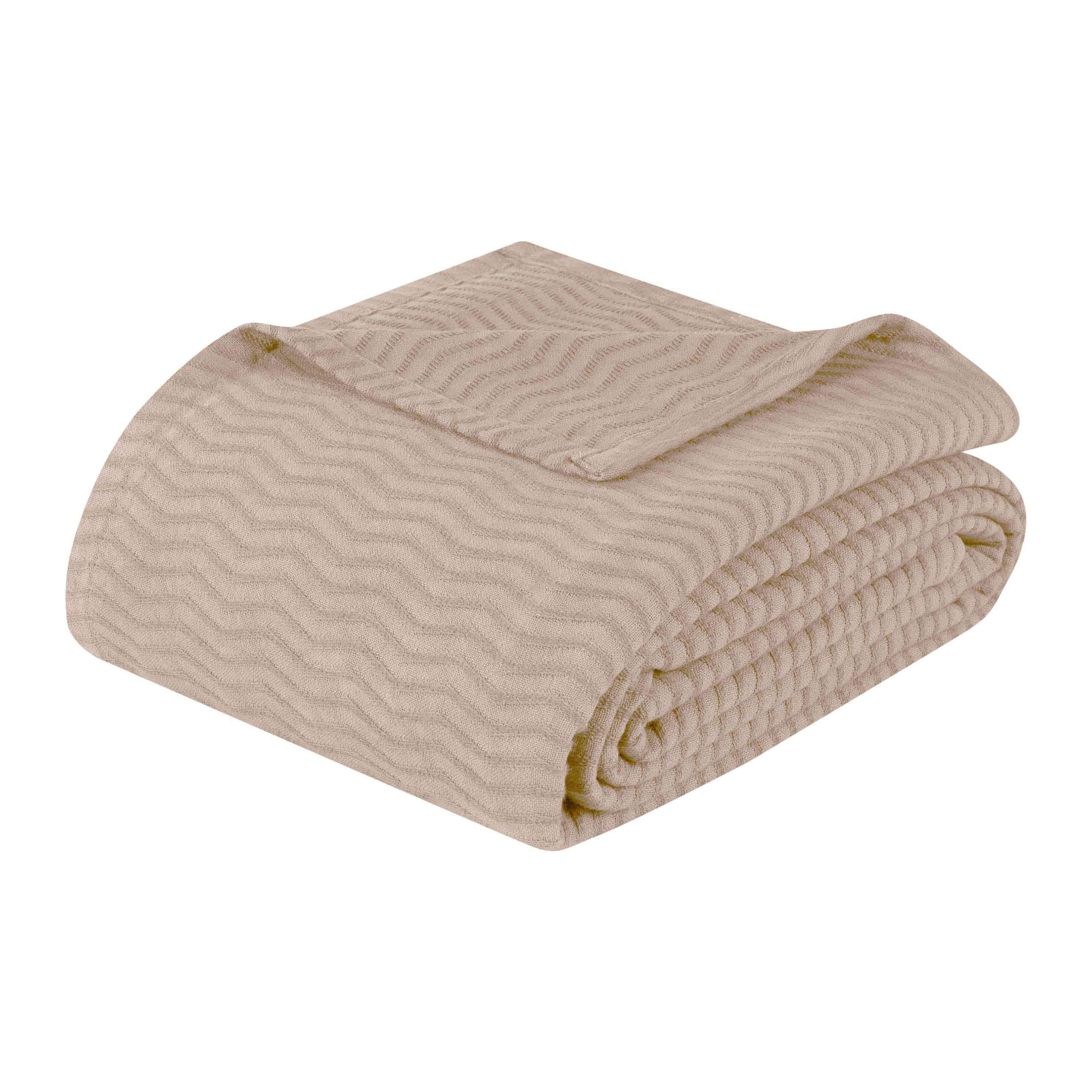 Jena Cotton Textured Chevron Lightweight Woven Blanket - Blanket by Superior Brand