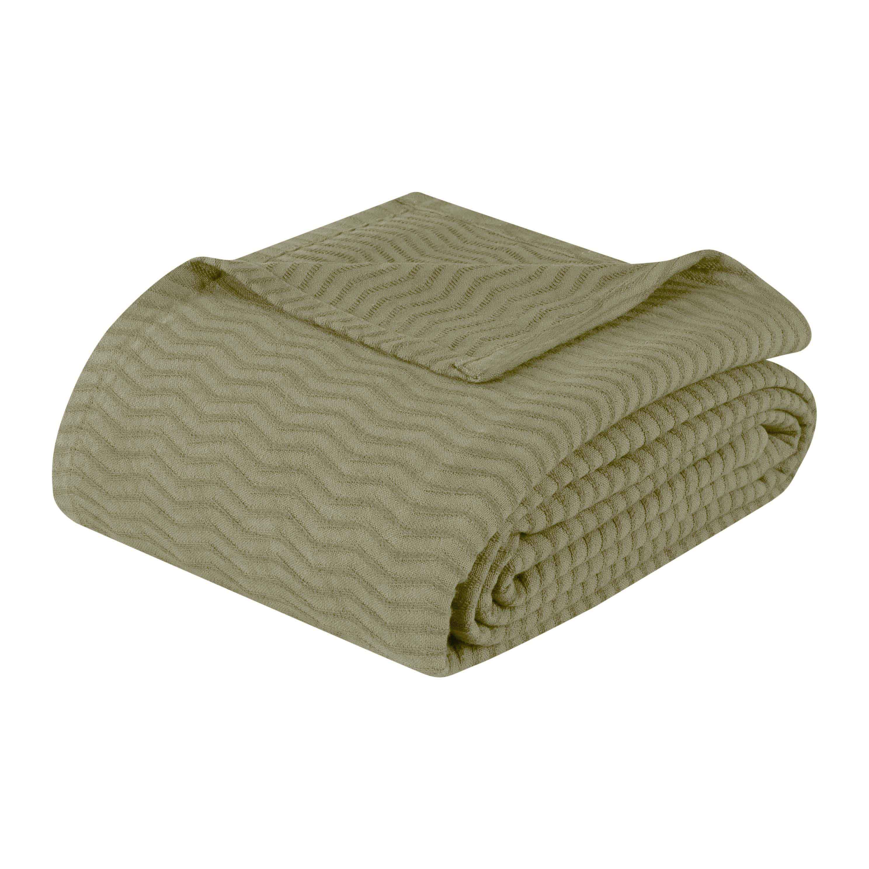Jena Cotton Textured Chevron Lightweight Woven Blanket - Blanket by Superior Brand