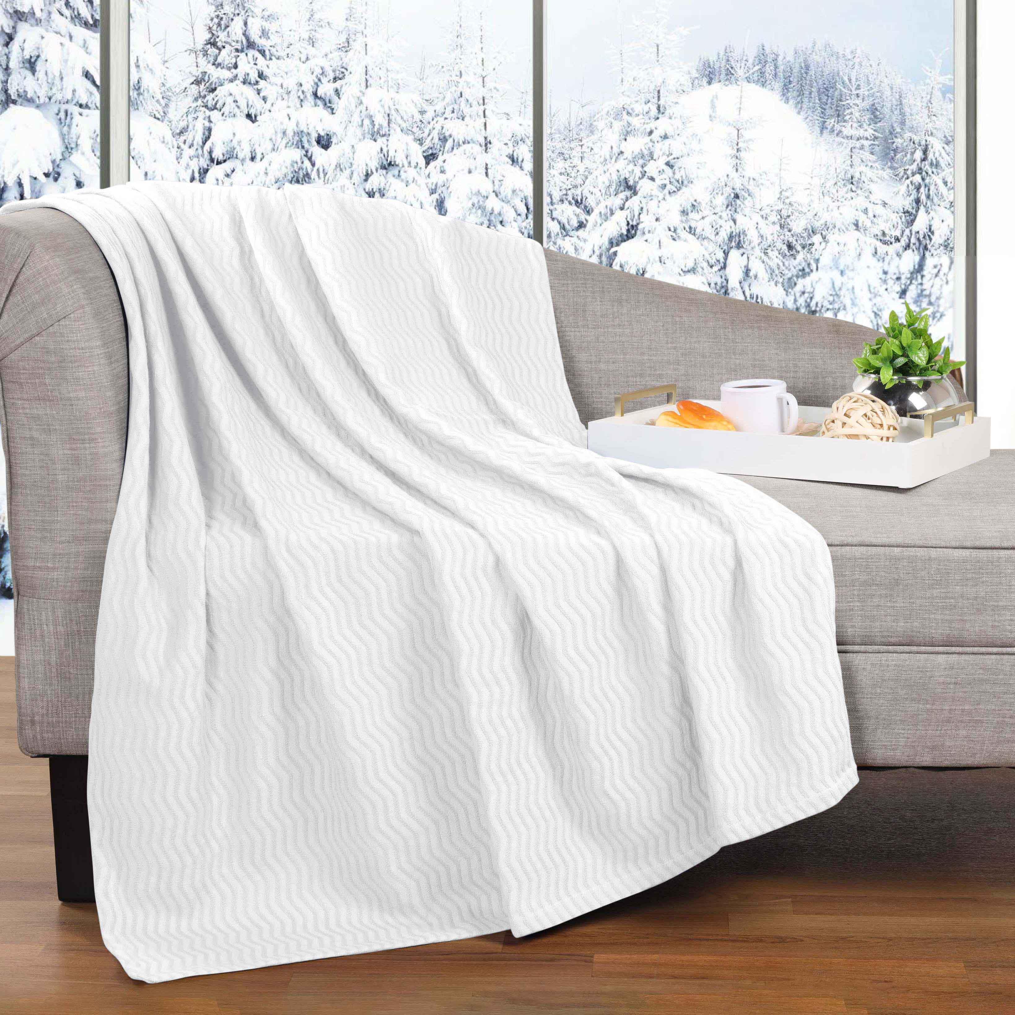 Jena Cotton Textured Chevron Lightweight Woven Blanket - Blanket by Superior Brand