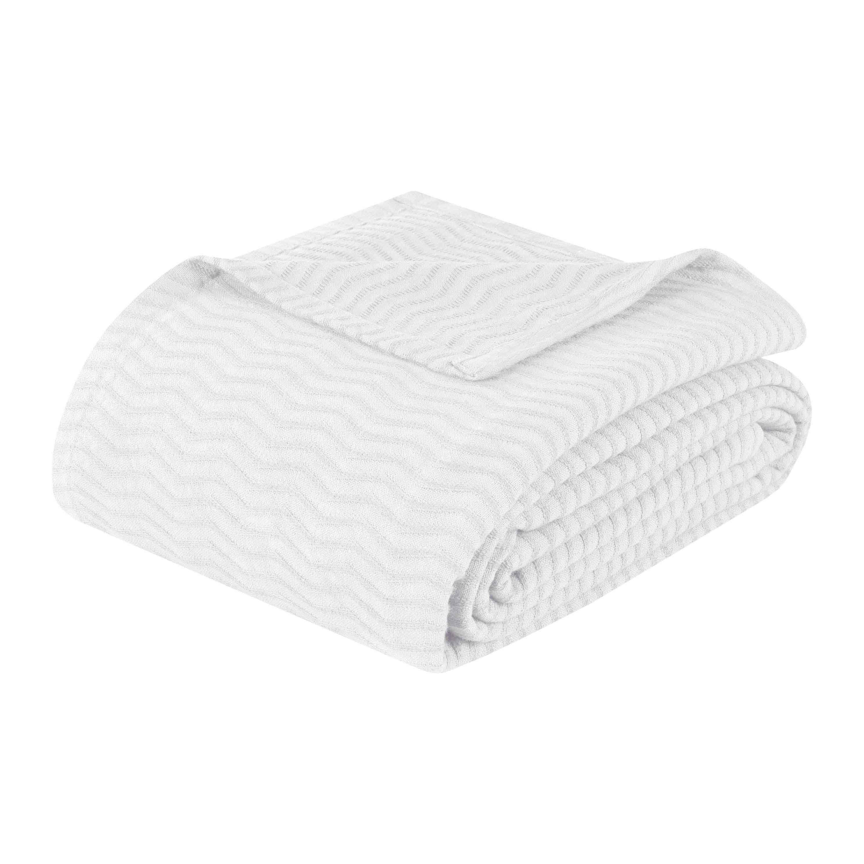 Jena Cotton Textured Chevron Lightweight Woven Blanket - Blanket by Superior Brand