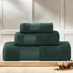 Larissa Cotton Geometric Border 3 Piece Assorted Towel Set - Towel Set by Superior