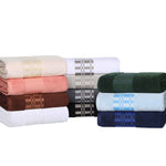 Larissa Cotton Geometric Border 3 Piece Assorted Towel Set - Towel Set by Superior