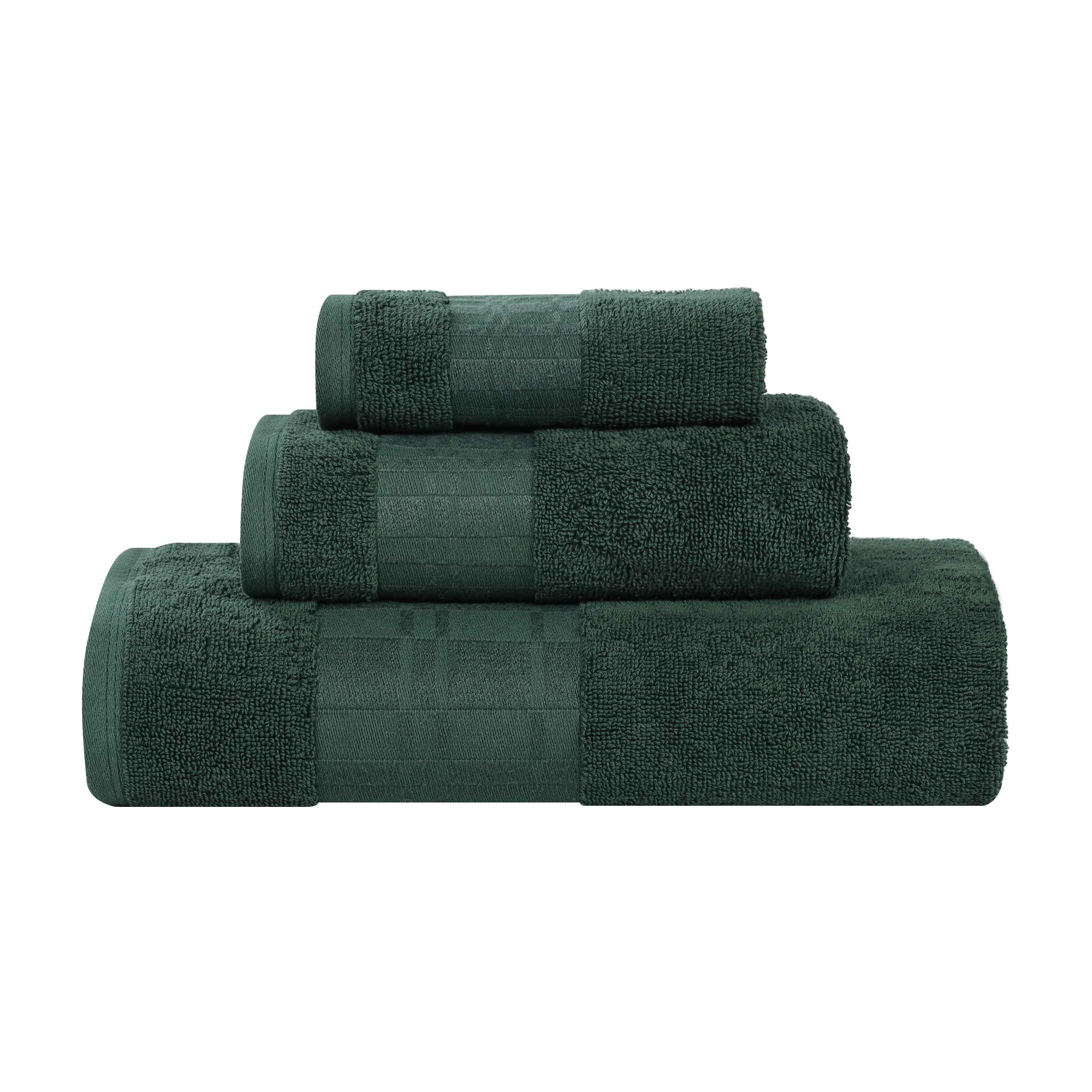 Larissa Cotton Geometric Border 3 Piece Assorted Towel Set - Towel Set by Superior