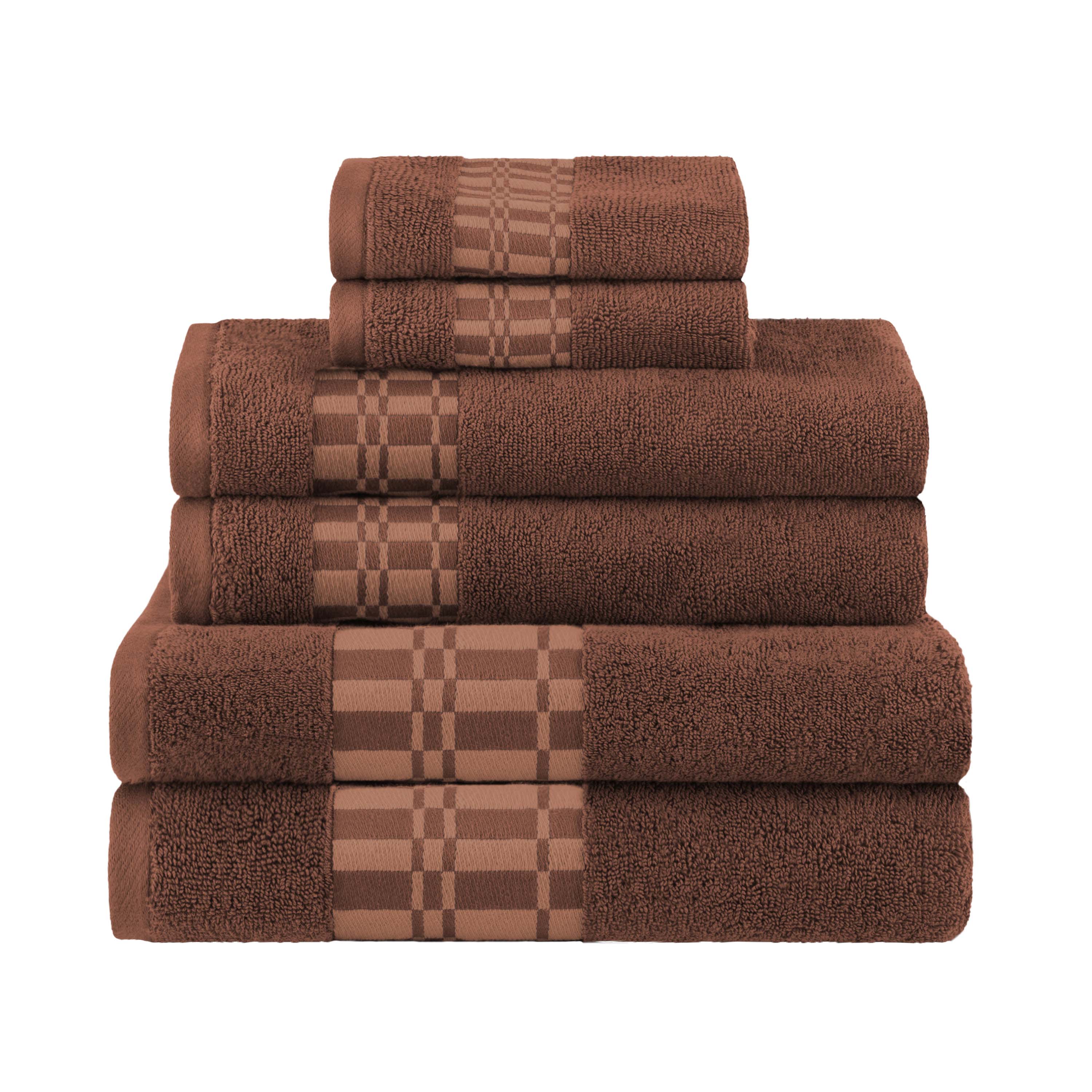 Larissa Cotton Geometric Border 6 Piece Assorted Towel Set - Towel Set by Superior