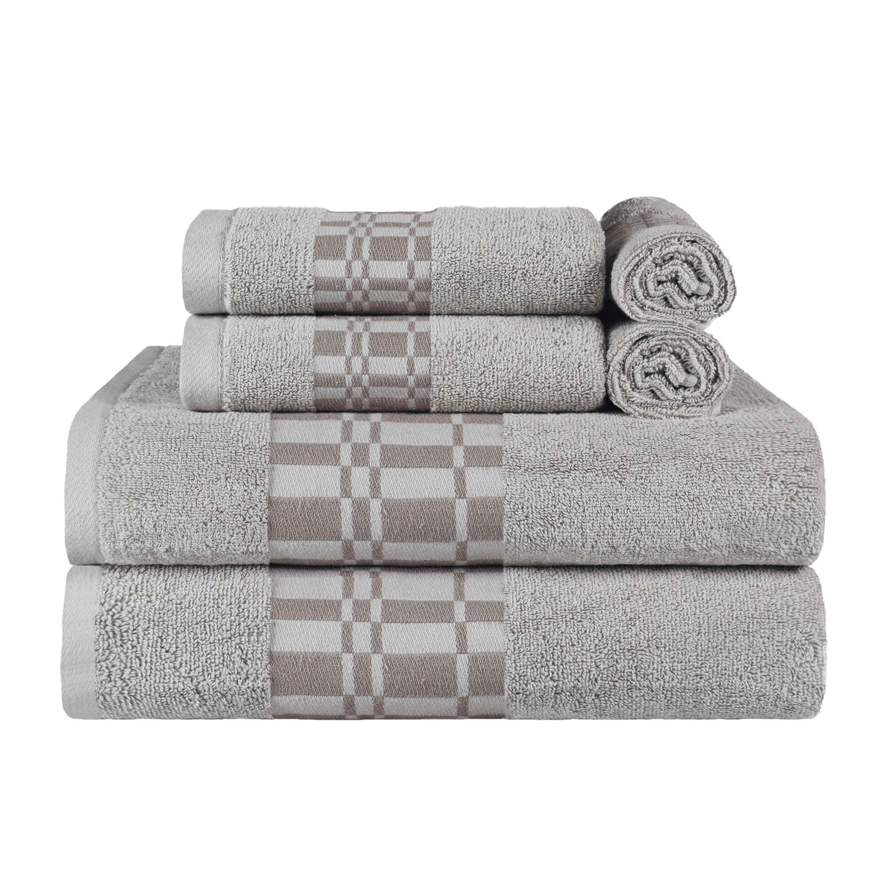 Larissa Cotton Geometric Border 6 Piece Assorted Towel Set - Towel Set by Superior