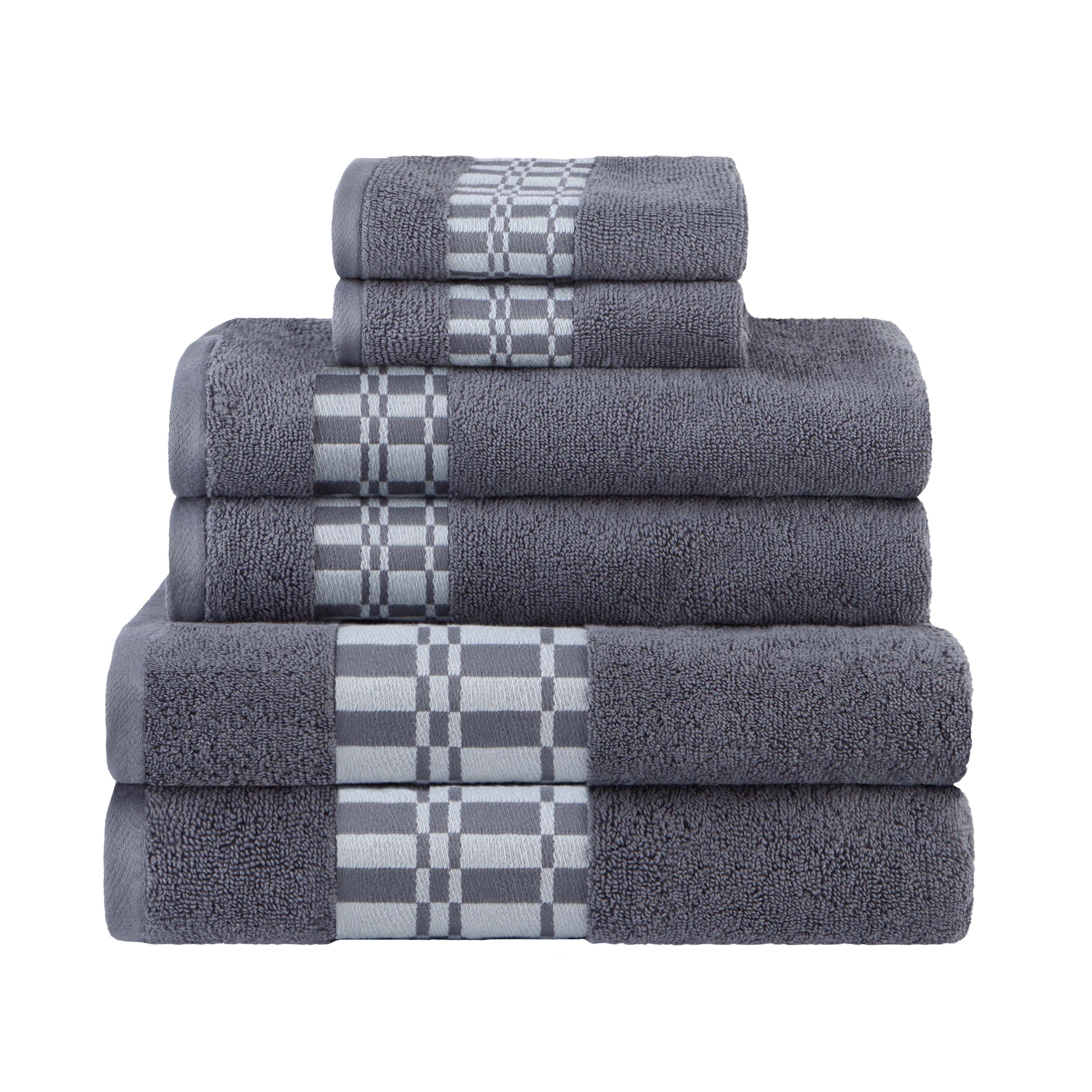 Larissa Cotton Geometric Border 6 Piece Assorted Towel Set - Towel Set by Superior