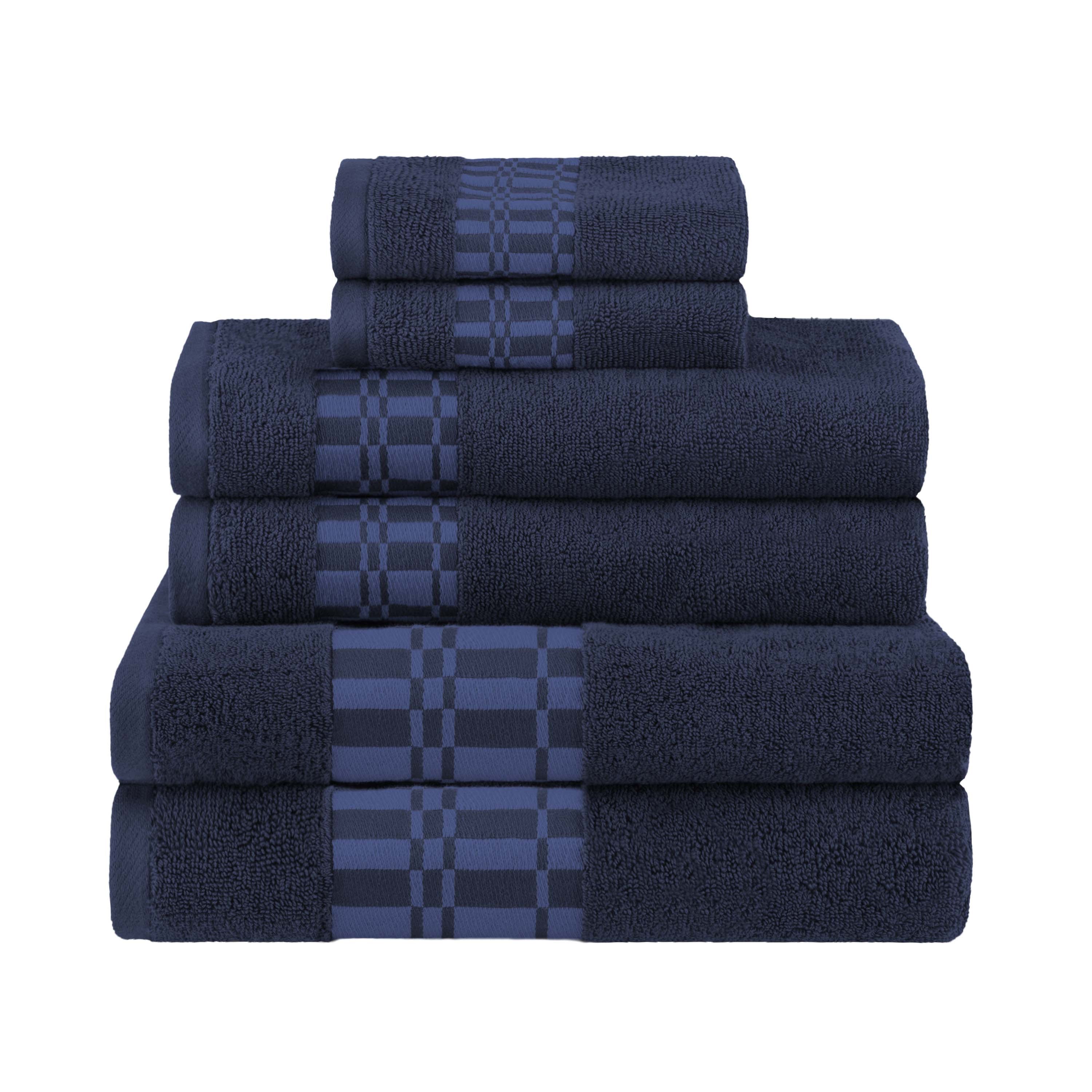 Larissa Cotton Geometric Border 6 Piece Assorted Towel Set - Towel Set by Superior